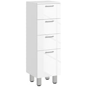 Móvel de Casa de Banho Moderno com 4 Gavetas 30x30x93 cm Branco