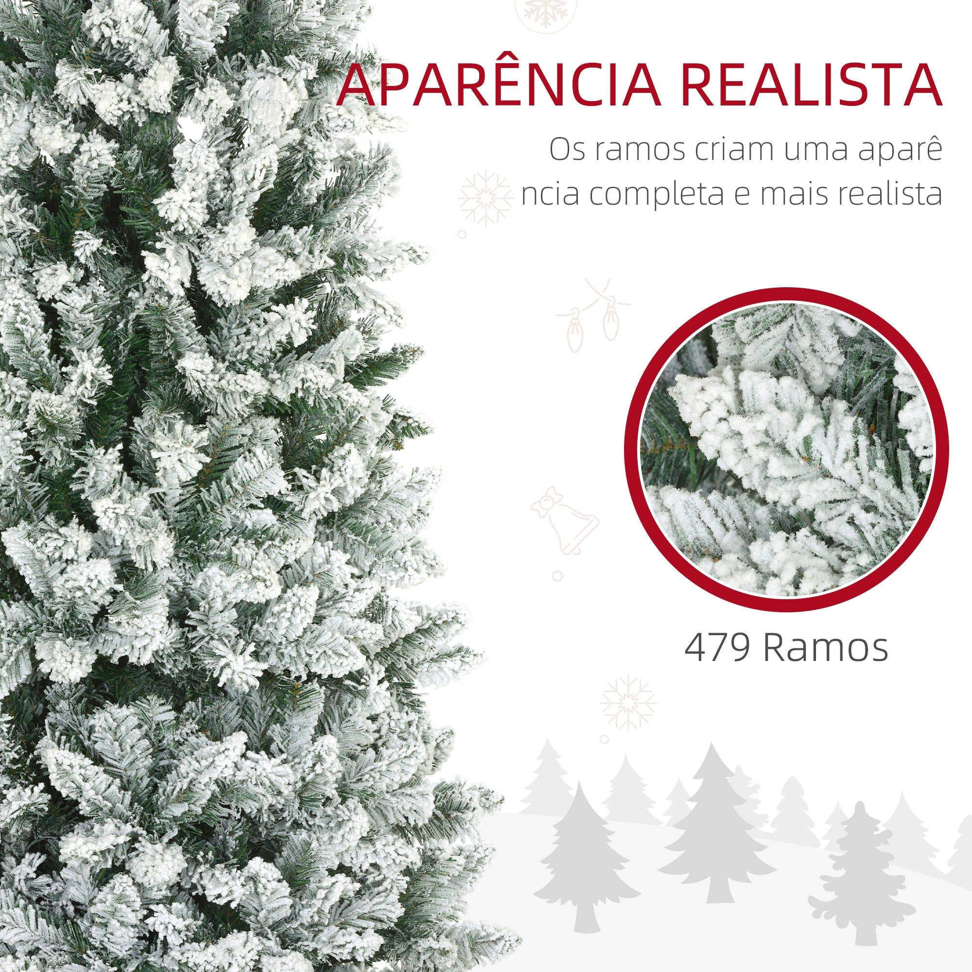 Árvore de Natal Artificial Coberta de Neve 180 cm Verde