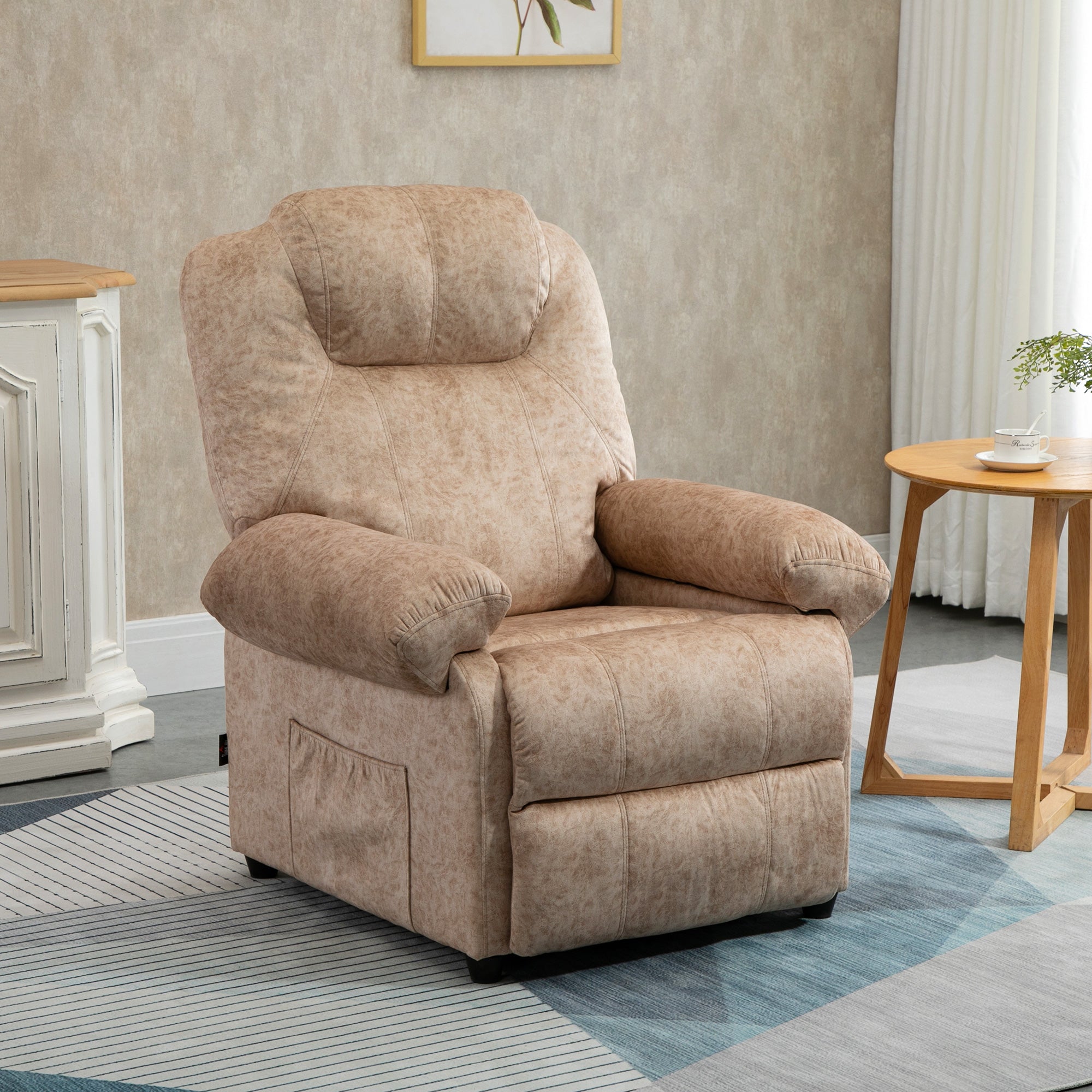 Poltrona Relax Reclinável Bege 88x91x108 cm