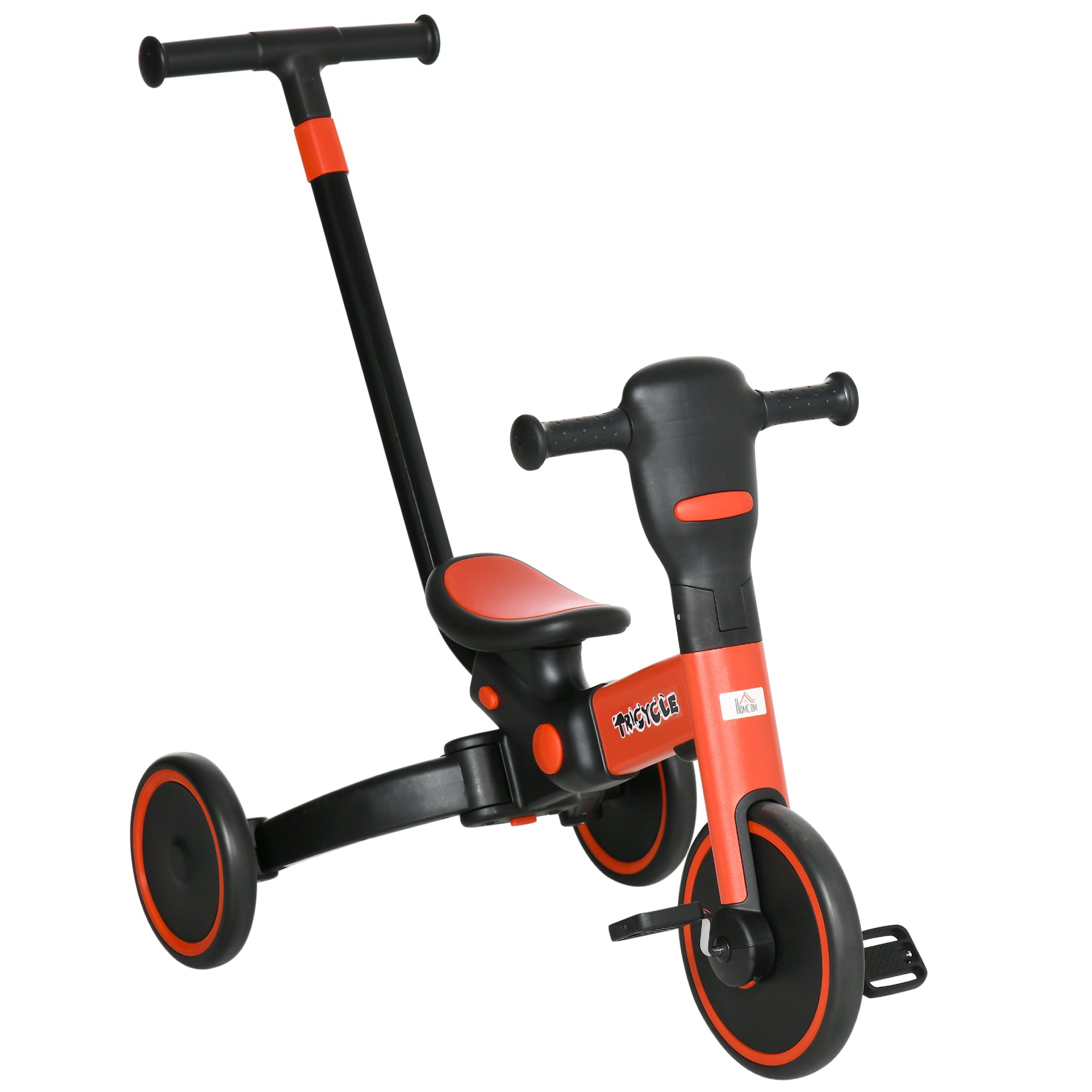 Triciclo Infantil 4 em 1 Vermelho 101x45x76,2-98,8cm