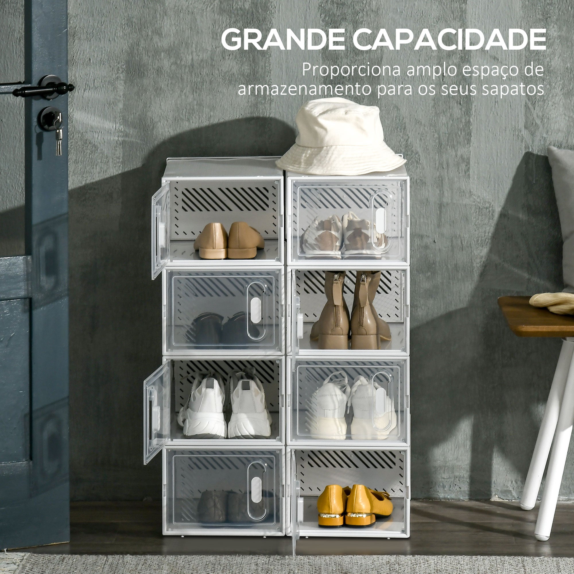 Sapateira Modular – 25x35x19cm – Transparente – Plástico PP