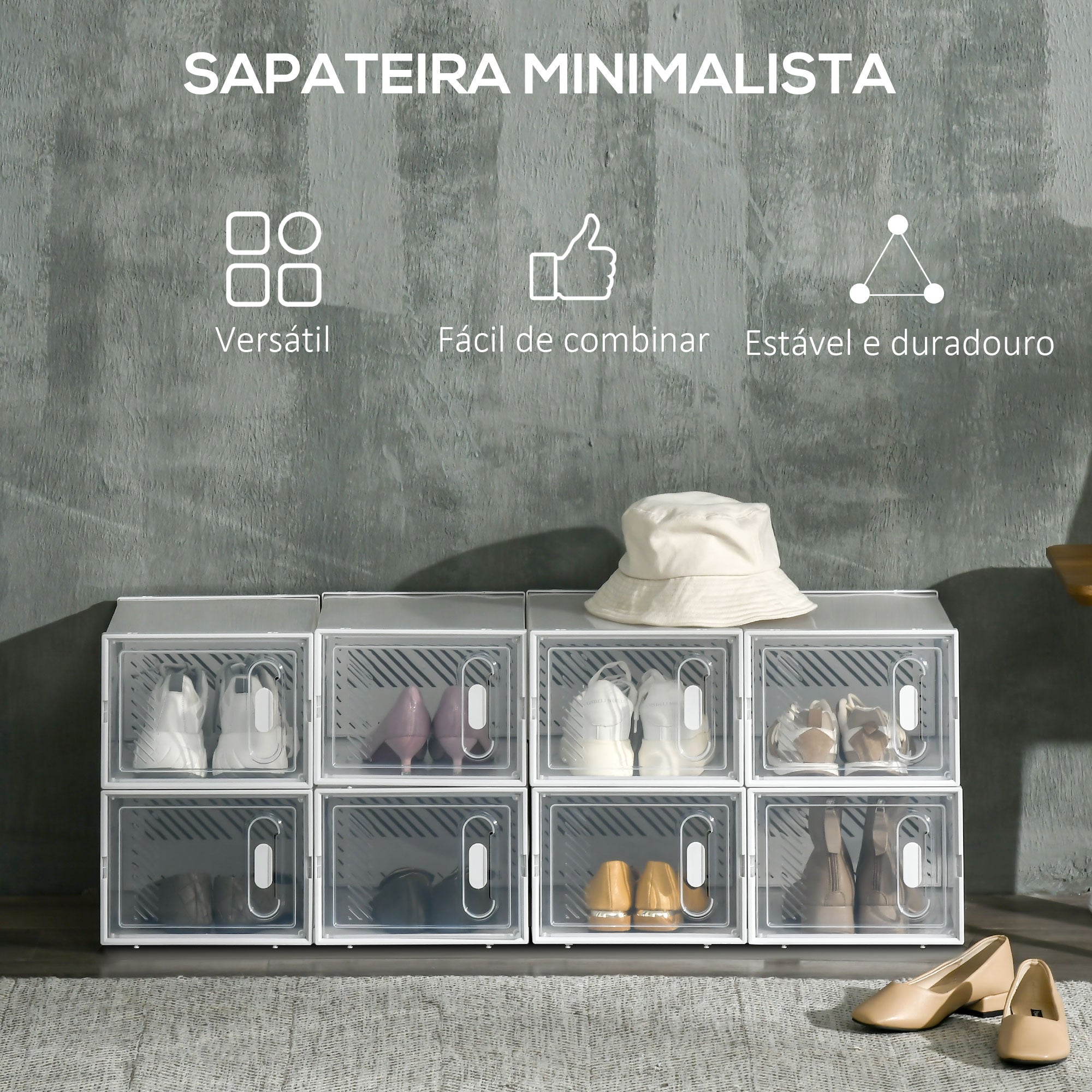 Sapateira Modular – 25x35x19cm – Transparente – Plástico PP