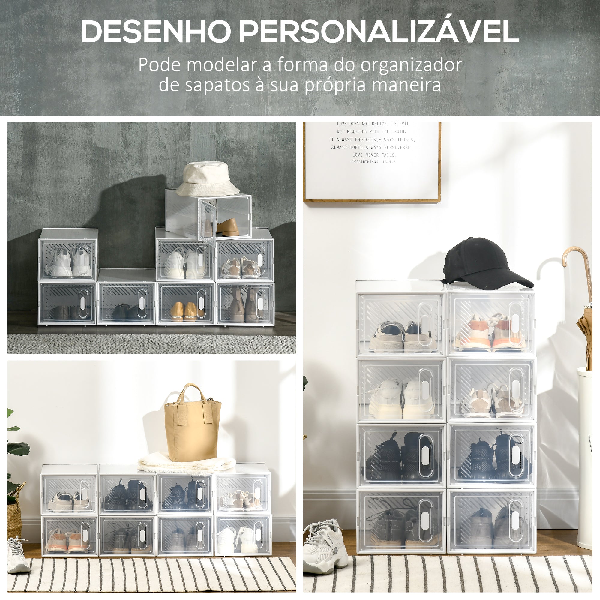 Sapateira Modular – 25x35x19cm – Transparente – Plástico PP
