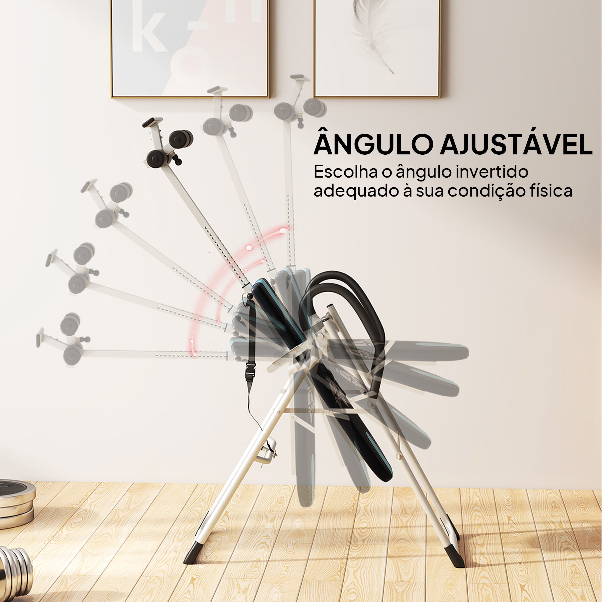 Mesa de Inversão Dobrável com Altura Ajustável 147-198 cm Preto e Azul 65x142x126 cm