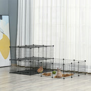 Recinto Metálico para Pequenos Animais – 175x105x70 cm – Cor Preto – Aço e Resina PP
