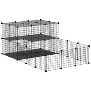 Recinto Metálico para Pequenos Animais 175x105x70 cm - Cor Preto