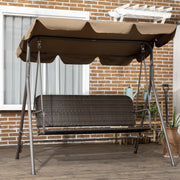 Baloiço de Jardim – 167x112x153 cm – Marrom – Aço revestido a pó e Vime PE
