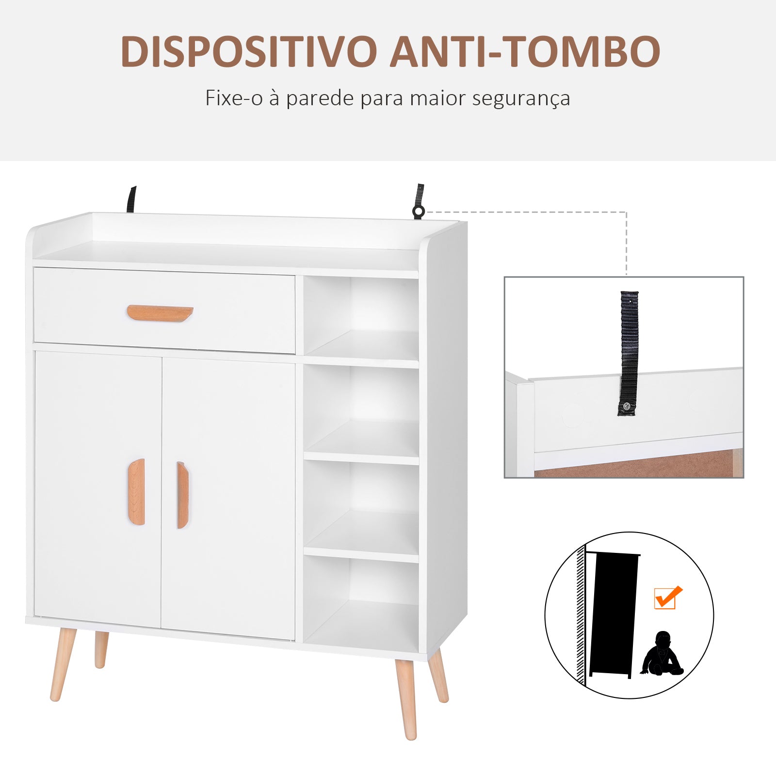 Armário Multiuso Branco 80x29,5x96cm