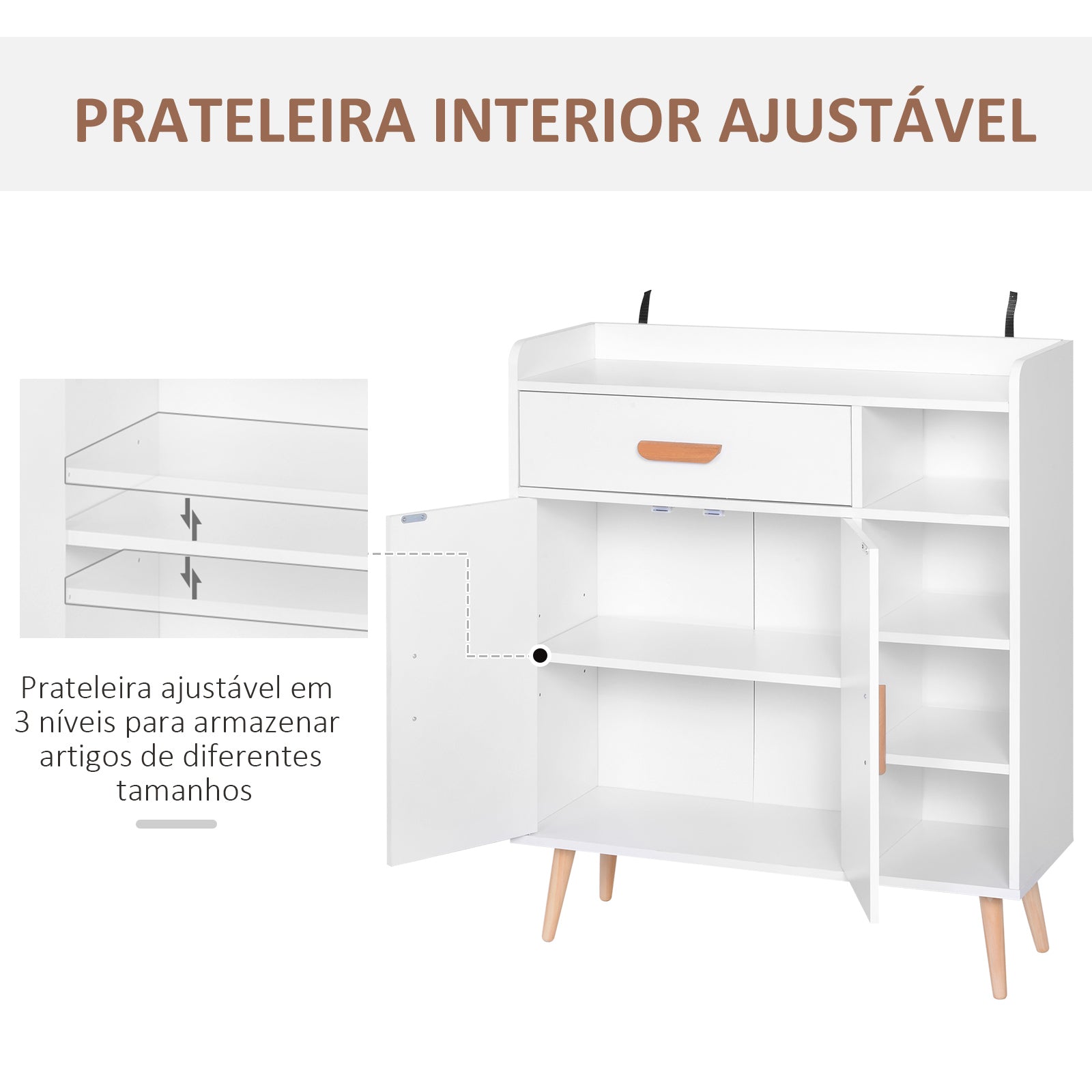 Armário Multiuso Branco 80x29,5x96cm