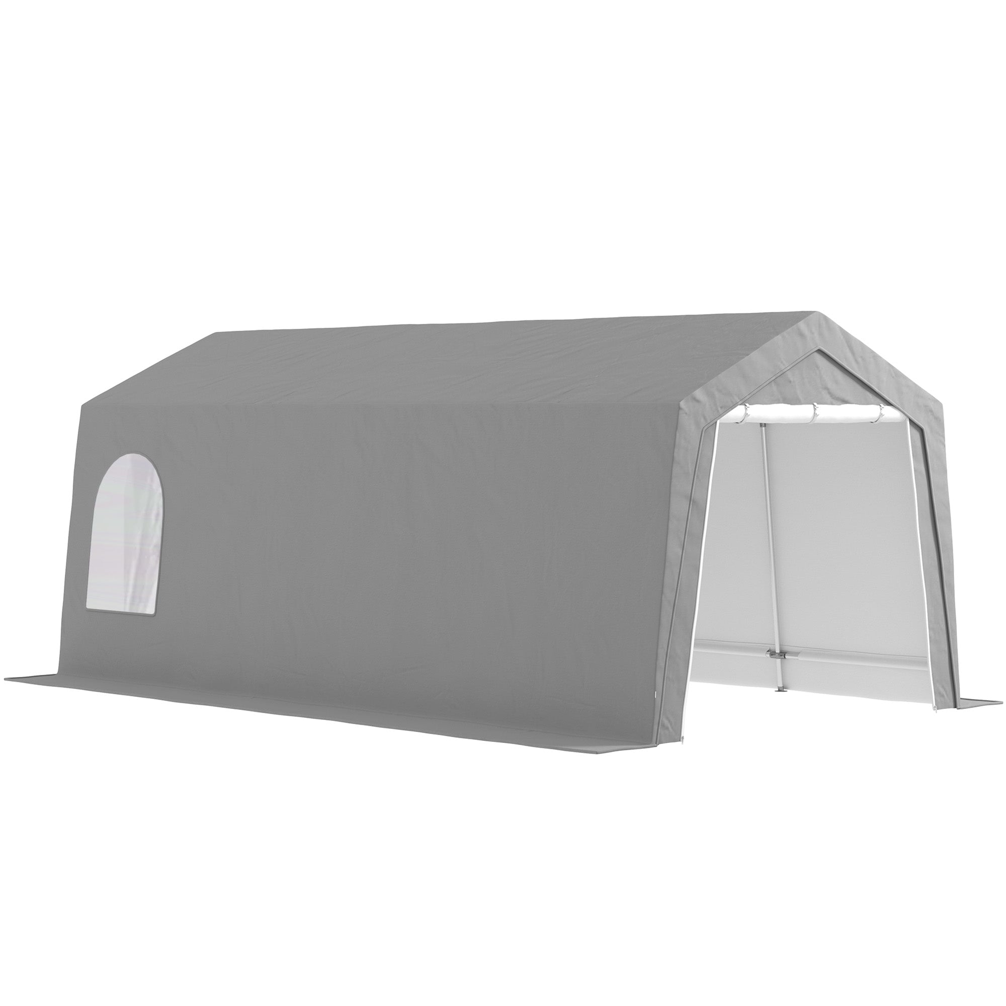 Abrigo de Jardim Exterior 300x597x257 cm Cinza Claro