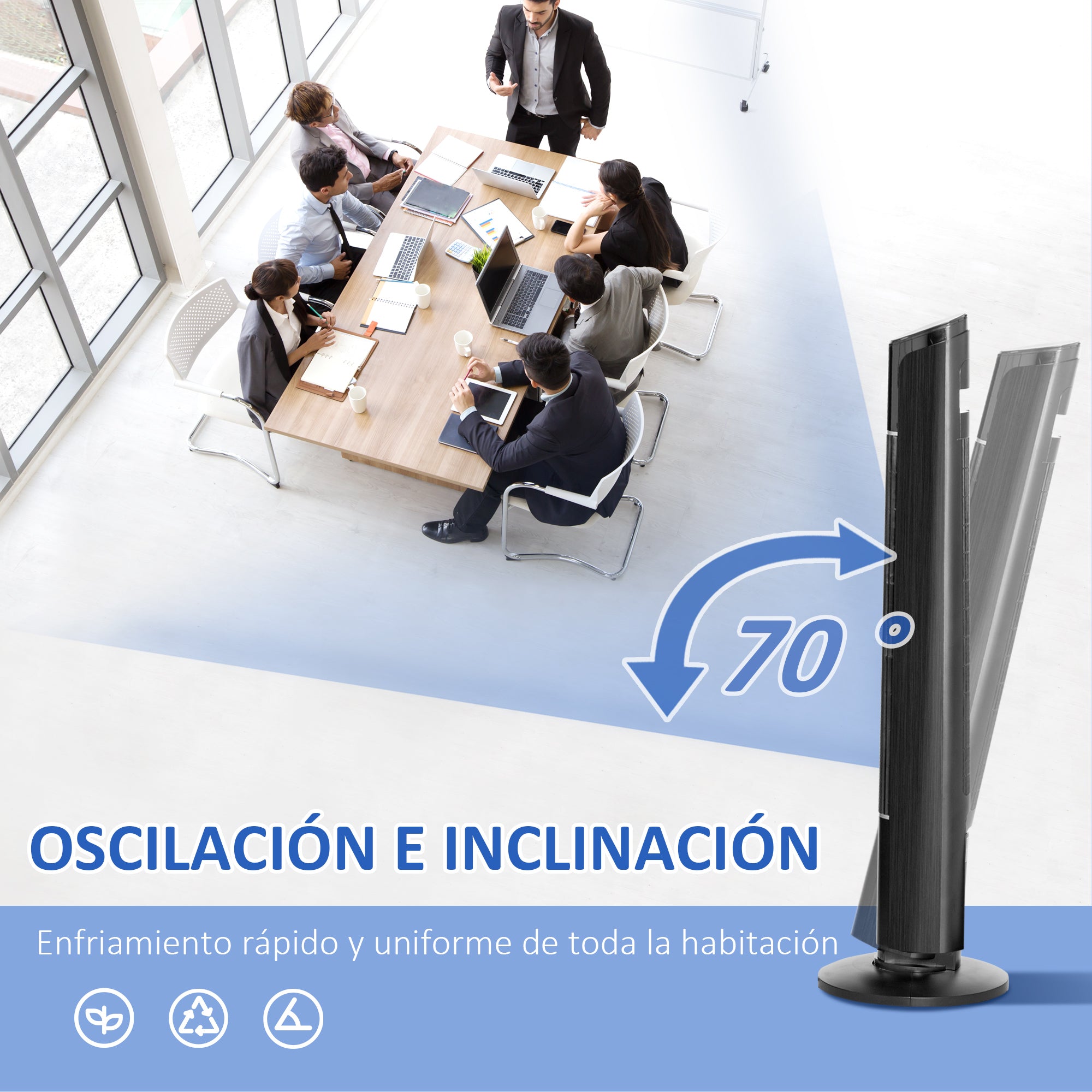 Ventoinha de Coluna Altura 107cm Preto
