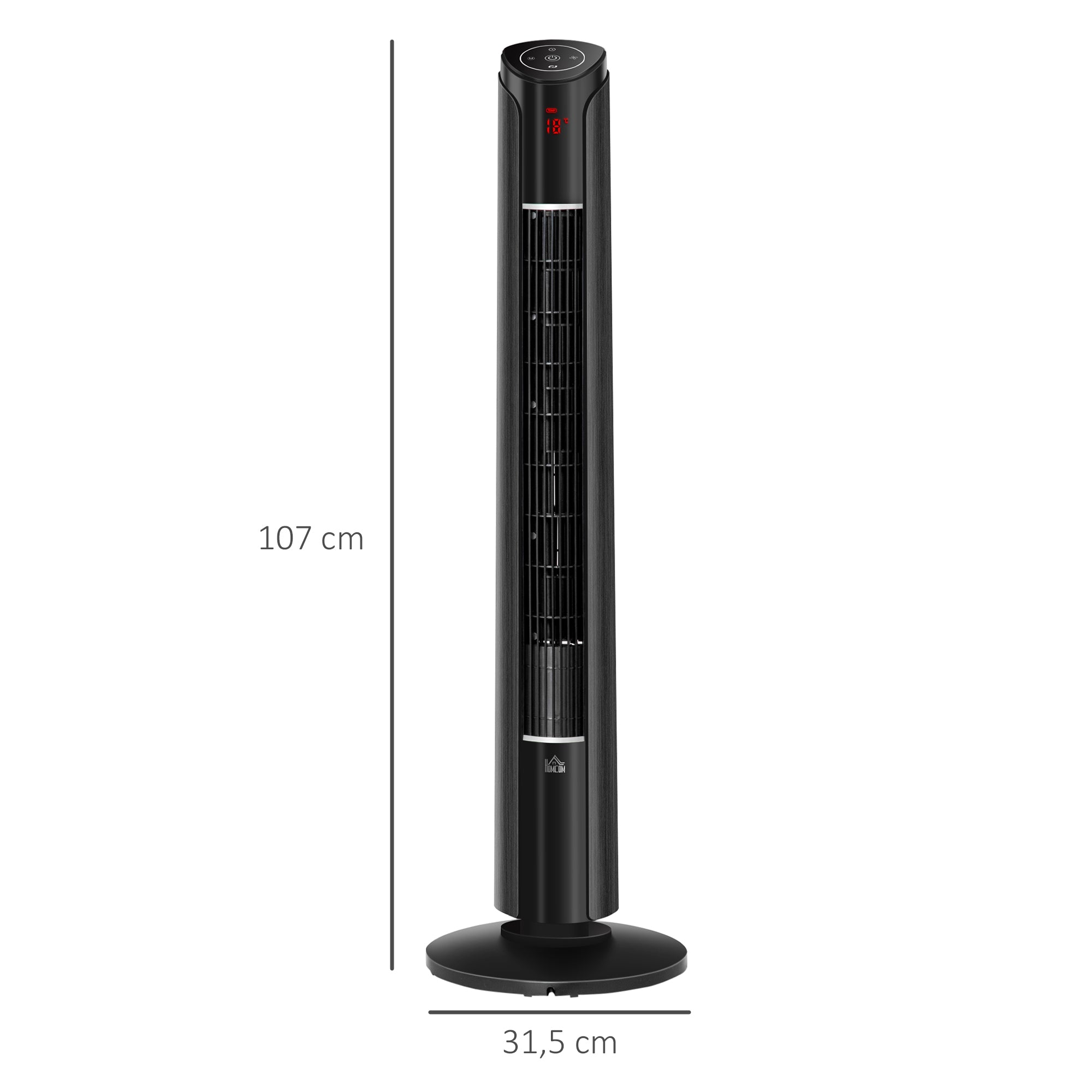 Ventoinha de Coluna Altura 107cm Preto