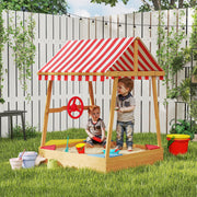 Caixa de Areia Infantil em Forma de Barco 133x101x141 cm - Amarelo