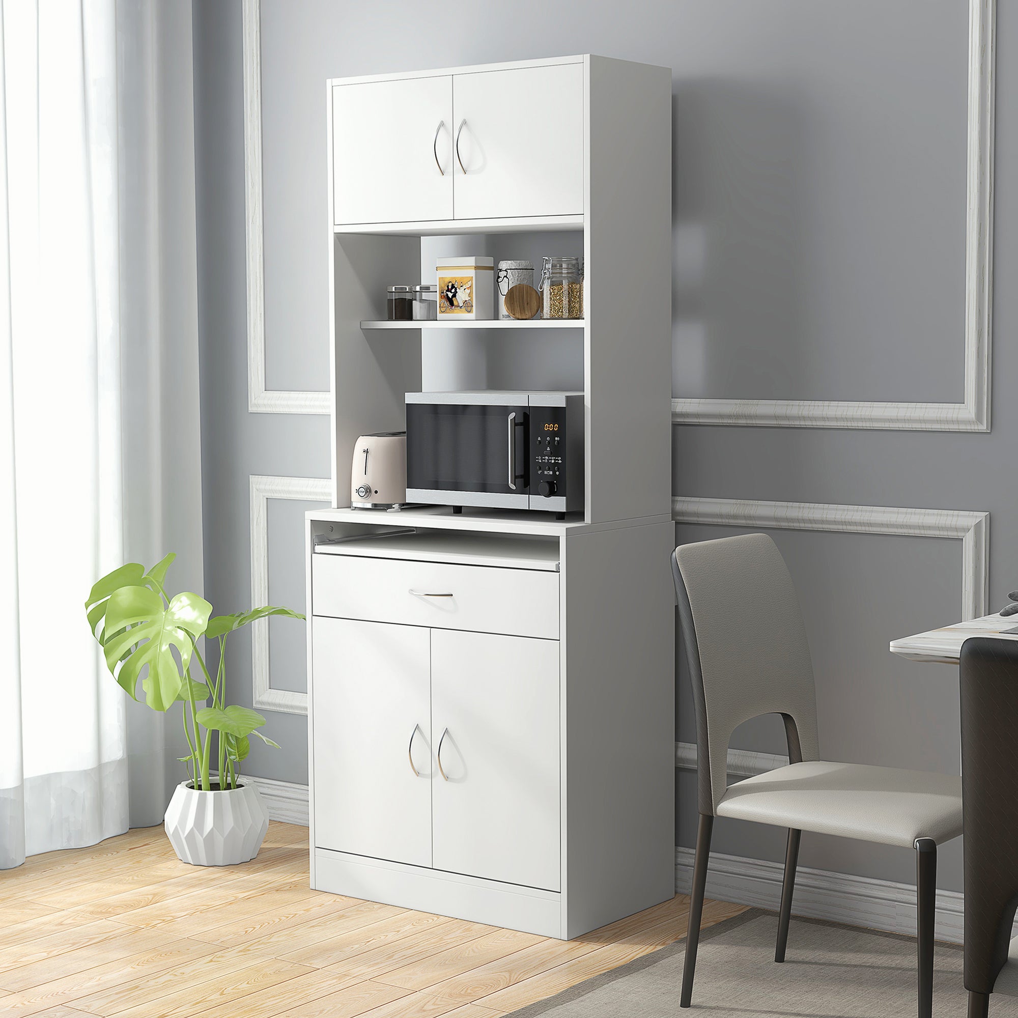 Armário de Cozinha Móvel Auxiliar 70x40x180 cm Branco