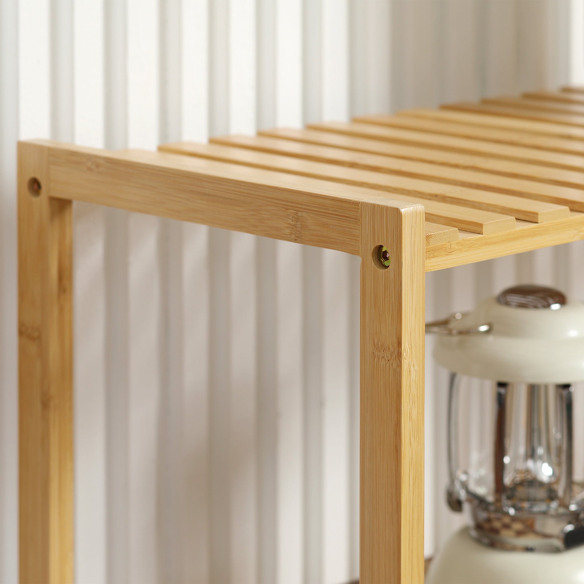 Estante de Bambu 4 Níveis Cor de Madeira Natural 60x26x130 cm