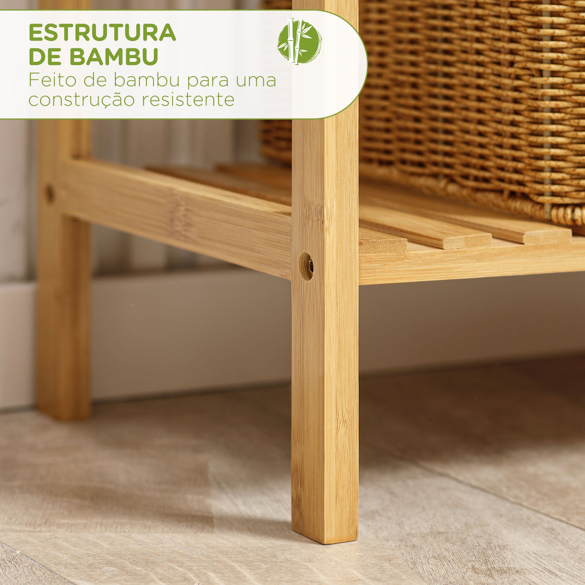 Estante de Bambu 4 Níveis Cor de Madeira Natural 60x26x130 cm