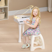 Piano Eletrónico para Crianças 32 Teclas Branco 37x30,5x60,4 cm