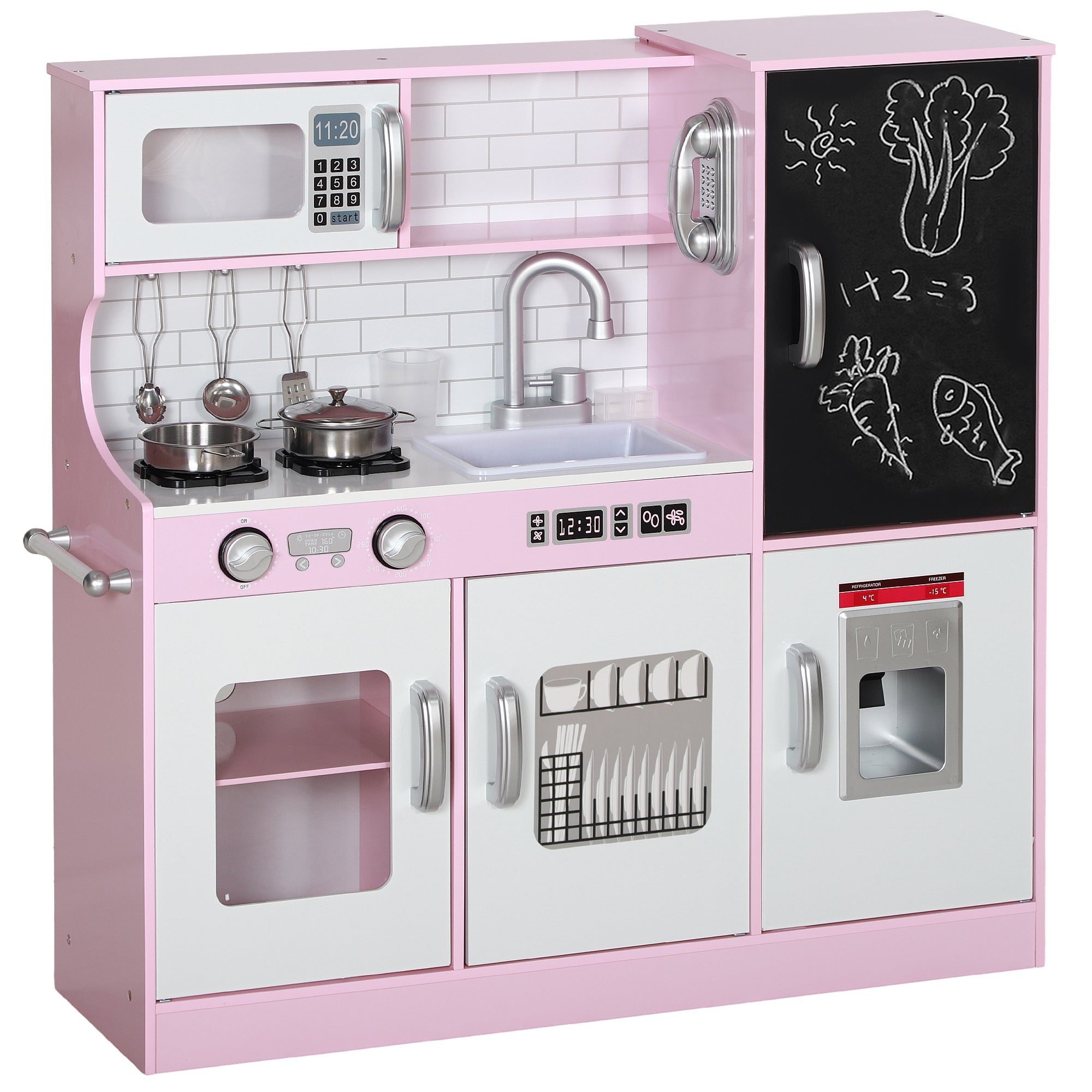 Cozinha Infantil de Madeira Rosa 83,8x26,8x81 cm