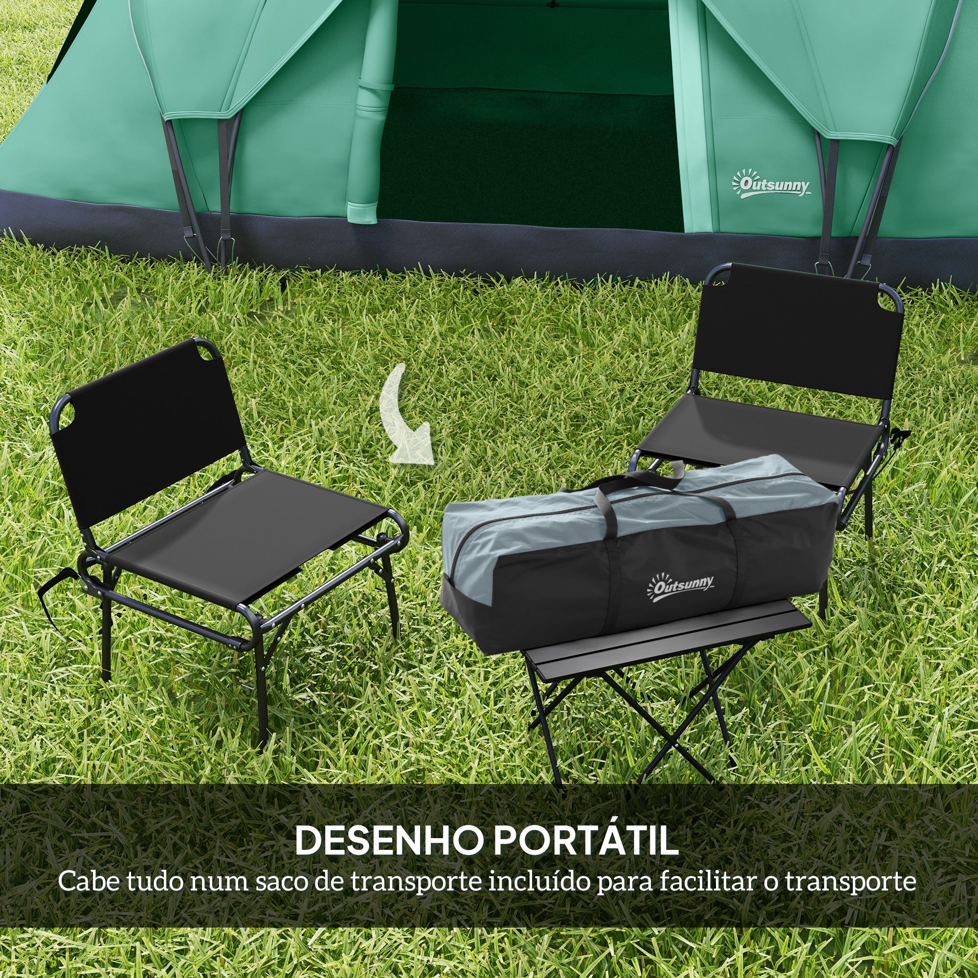 Tenda de Campismo para 4-5 Pessoas, 455x230x180cm, Verde e Preto