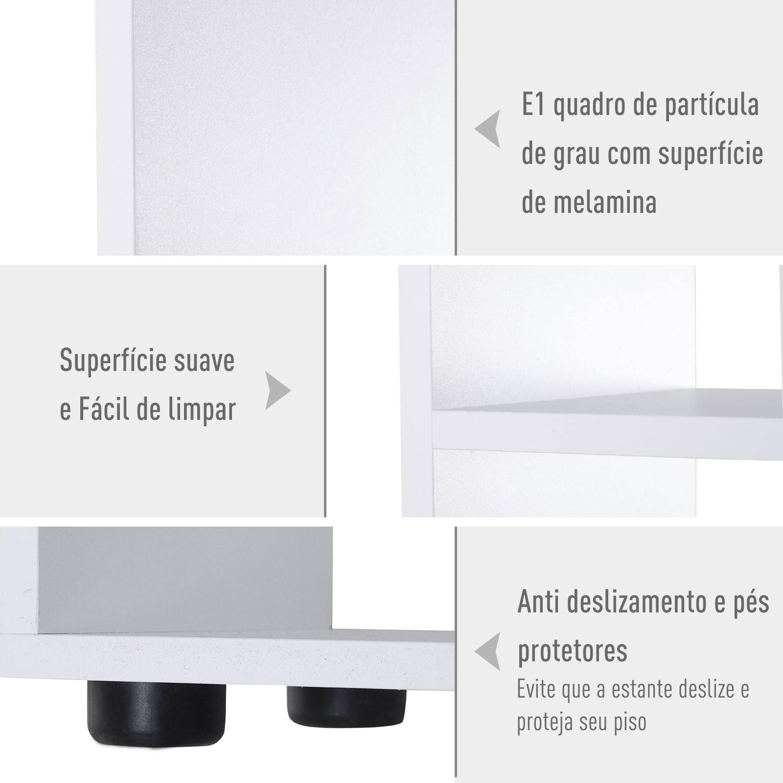Estante Vertical Moderna – 70x24x178cm – Branco – Painel de partículas