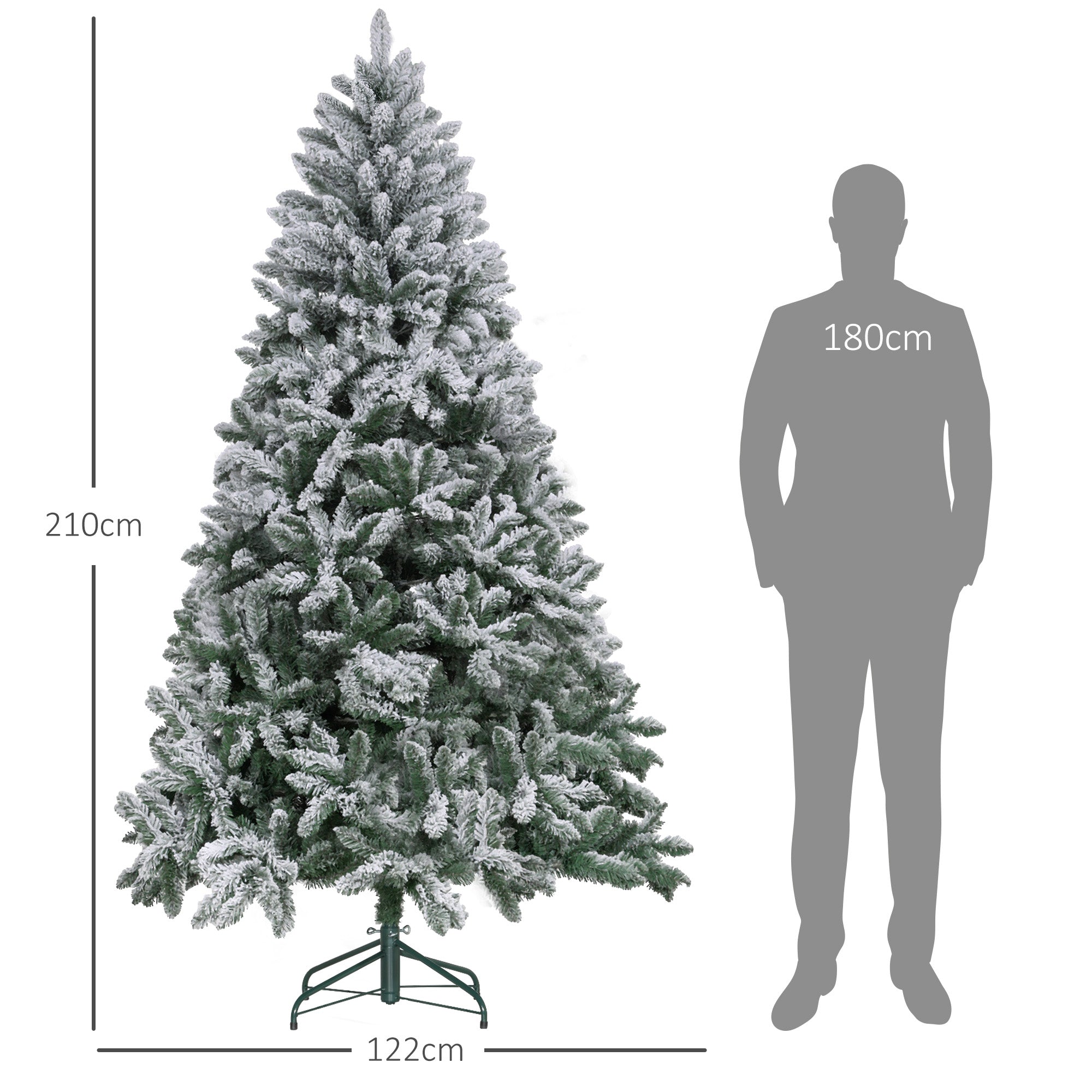 Árvore de Natal Artificial Nevada 210cm Verde