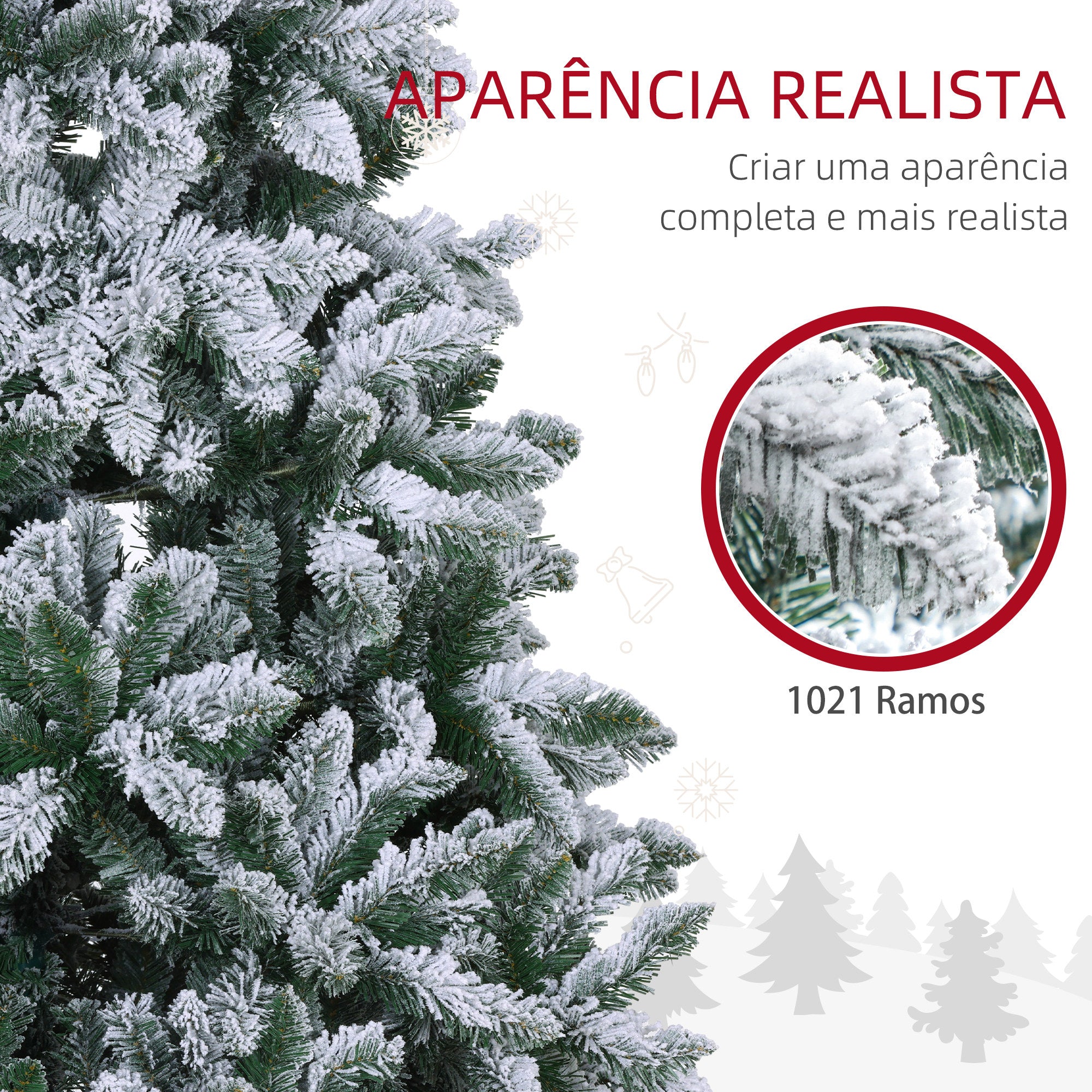 Árvore de Natal Artificial Nevada 210cm Verde
