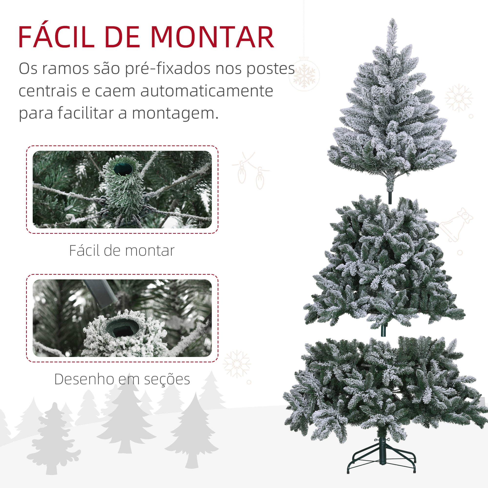 Árvore de Natal Artificial Nevada 210cm Verde