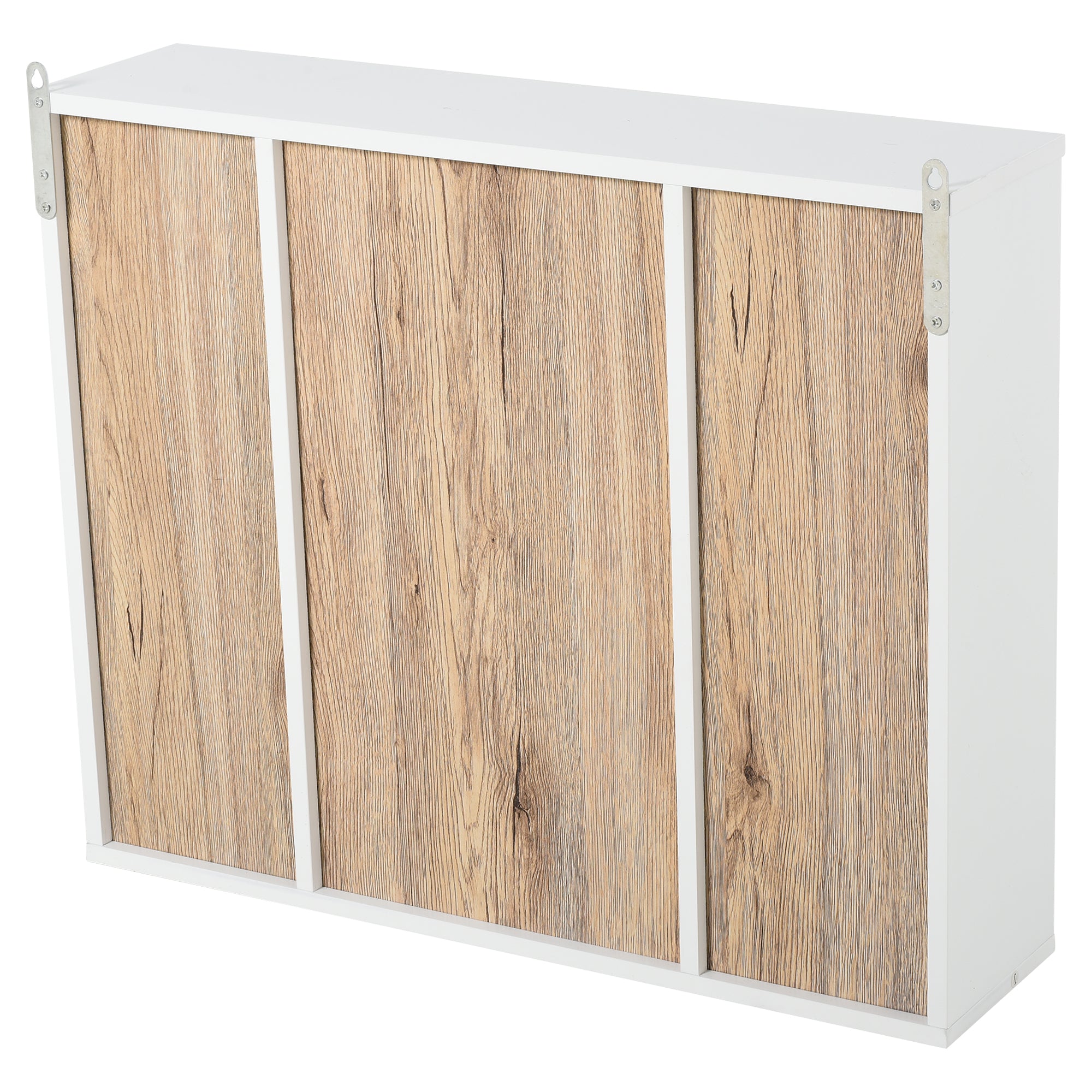 Armário de Espelho com Prateleiras Ajustáveis 60x14.5x49.4 cm - Branco e Cor de Carvalho