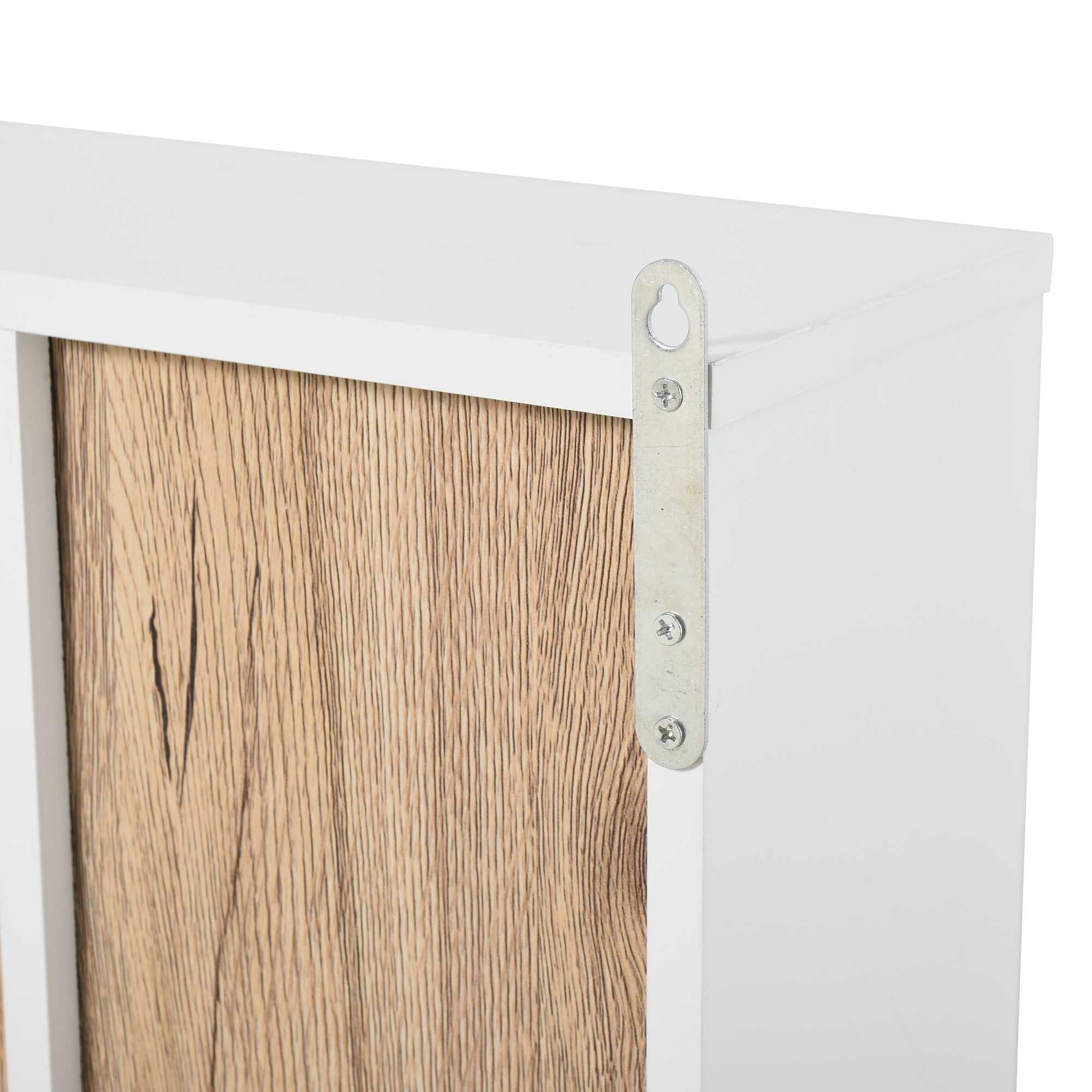 Armário de Espelho com Prateleiras Ajustáveis 60x14.5x49.4 cm - Branco e Cor de Carvalho