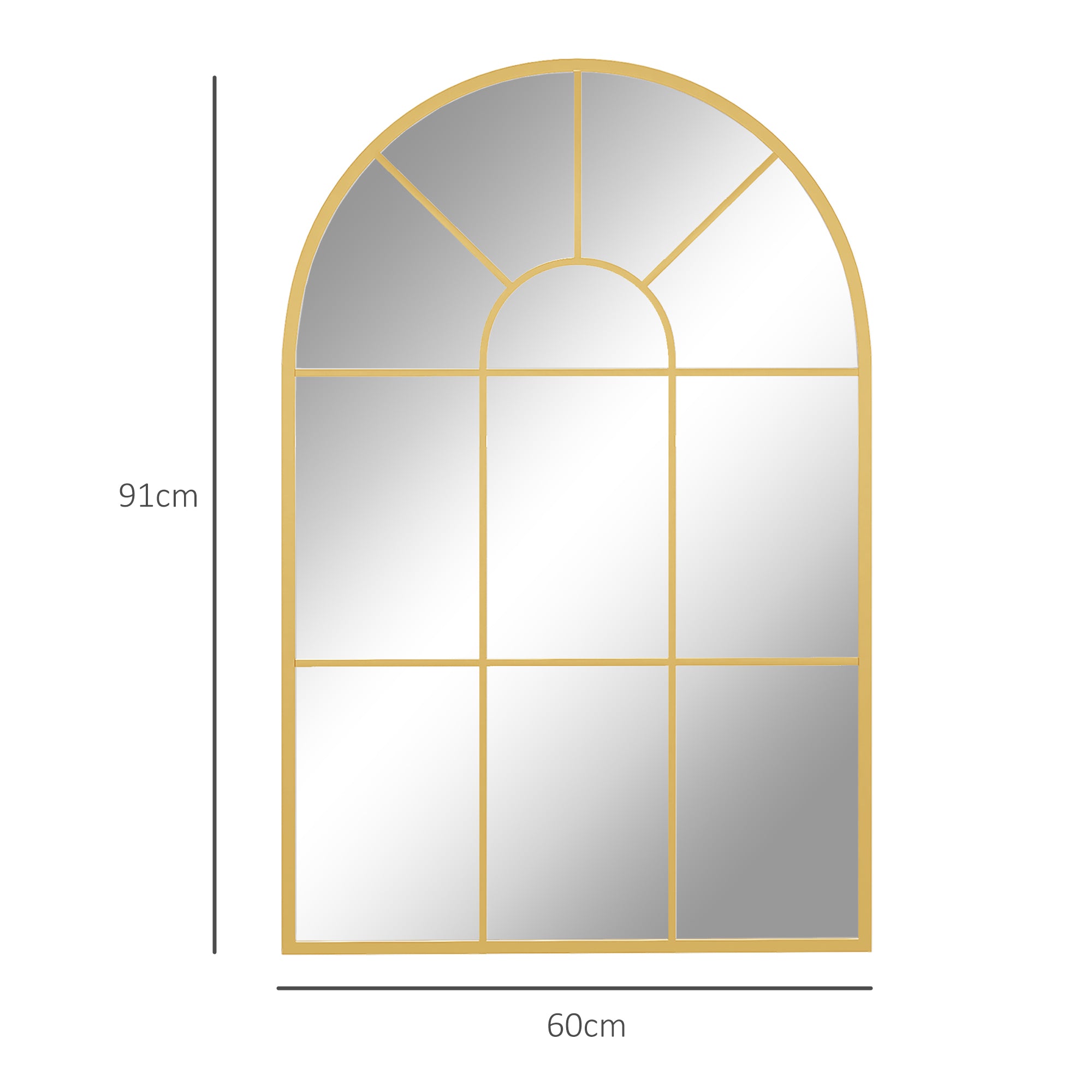 Espelho Decorativo de Parede Dourado 60x91 cm Estilo Moderno