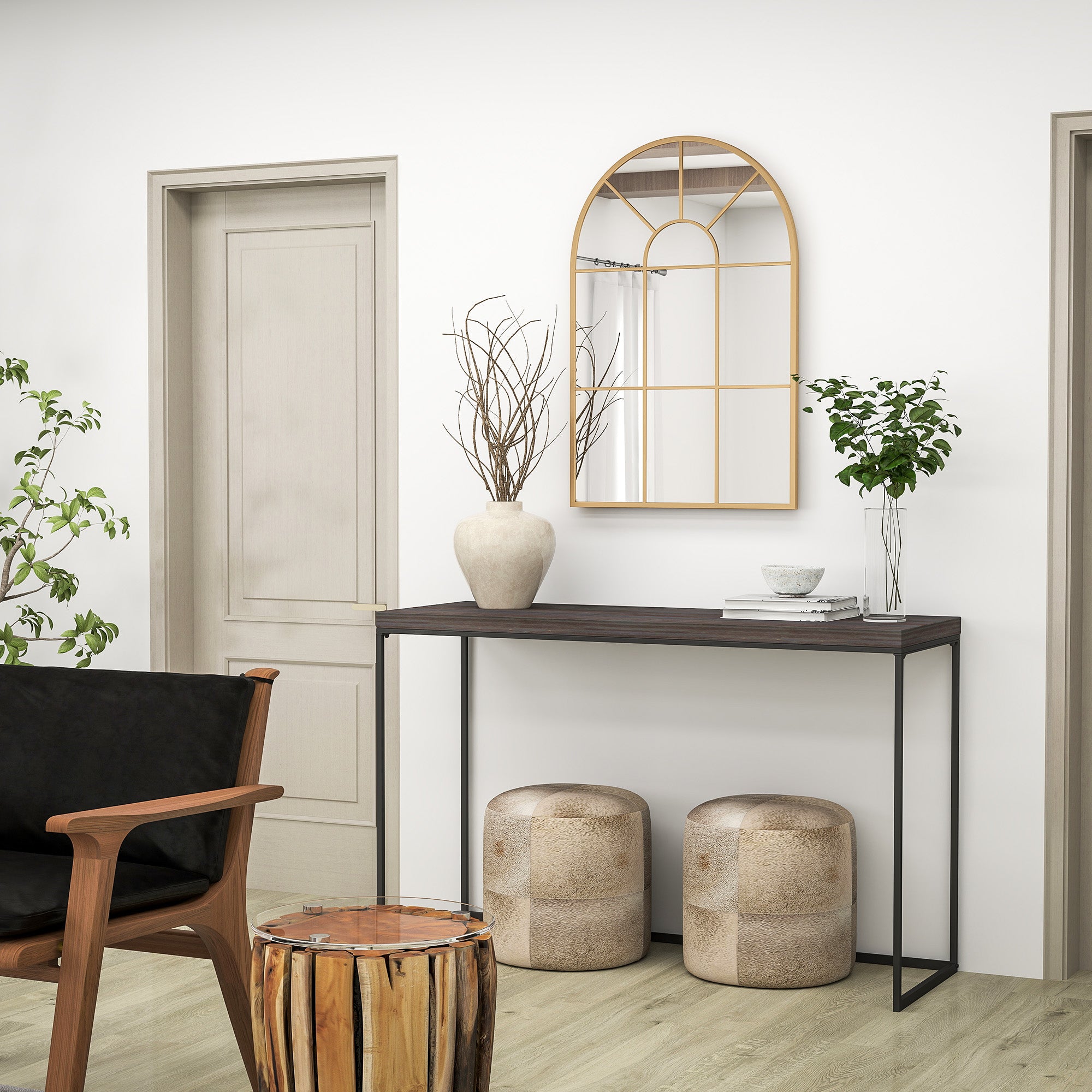 Espelho Decorativo de Parede Dourado 60x91 cm Estilo Moderno