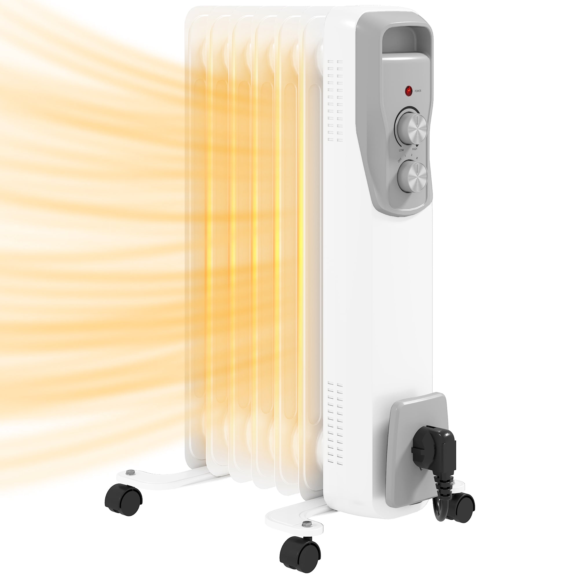 Aquecedor a Óleo 1500W Branco 29x40x62 cm