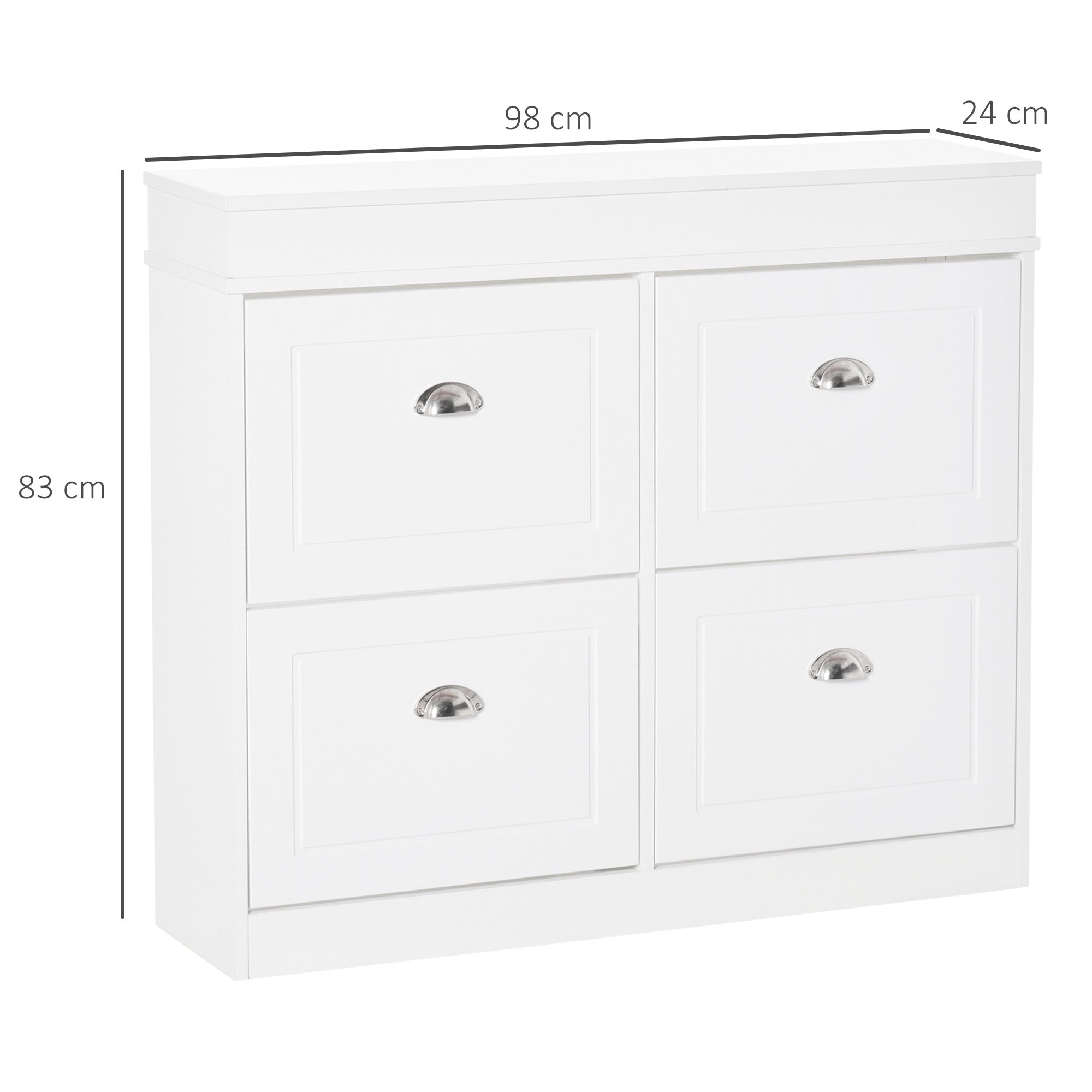 Móvel Sapateiro de 4 Portas Branco 98x24x83cm - Organização e Estilo