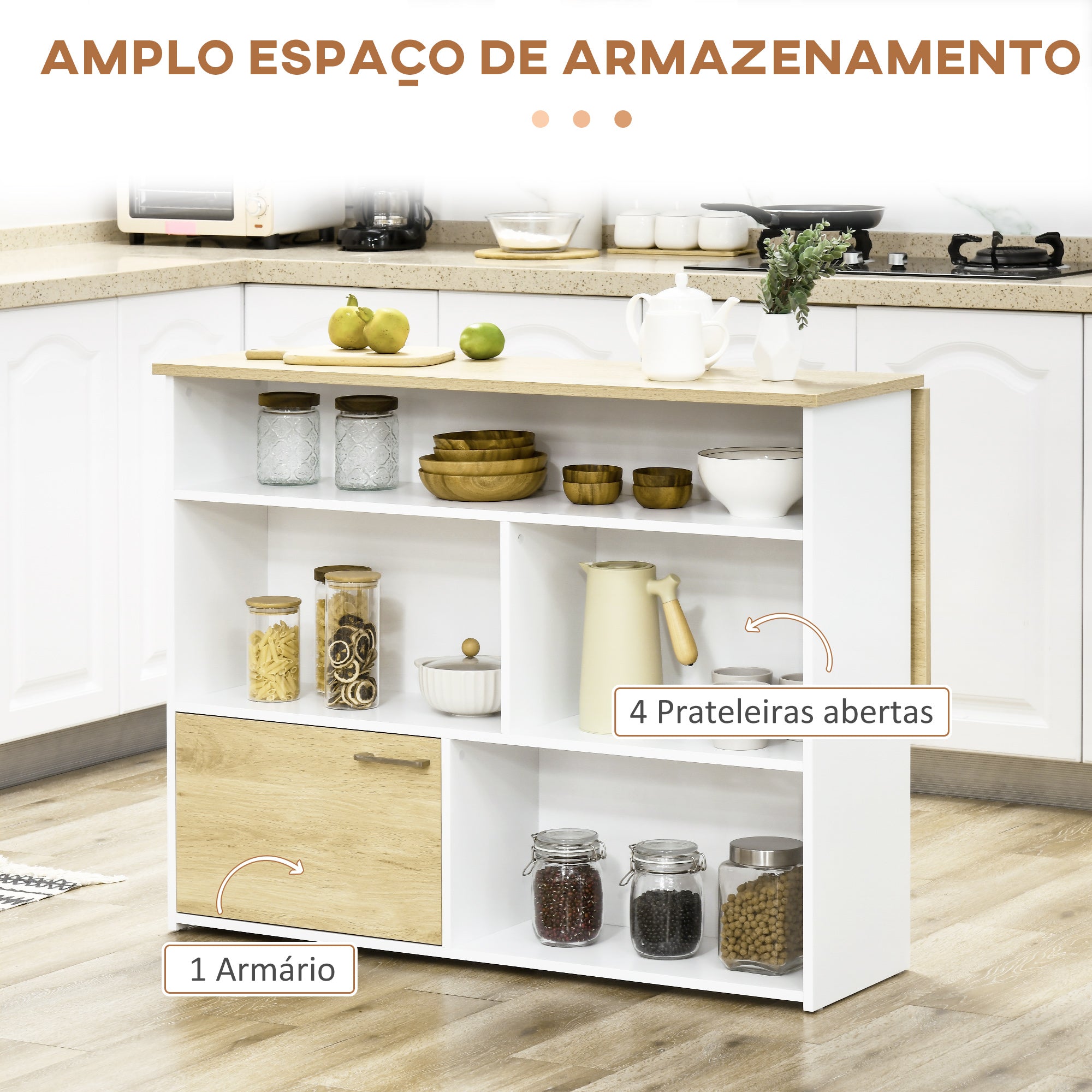 Mesa Alta Extensível – 116x79,5x91 cm – Branco – MDF