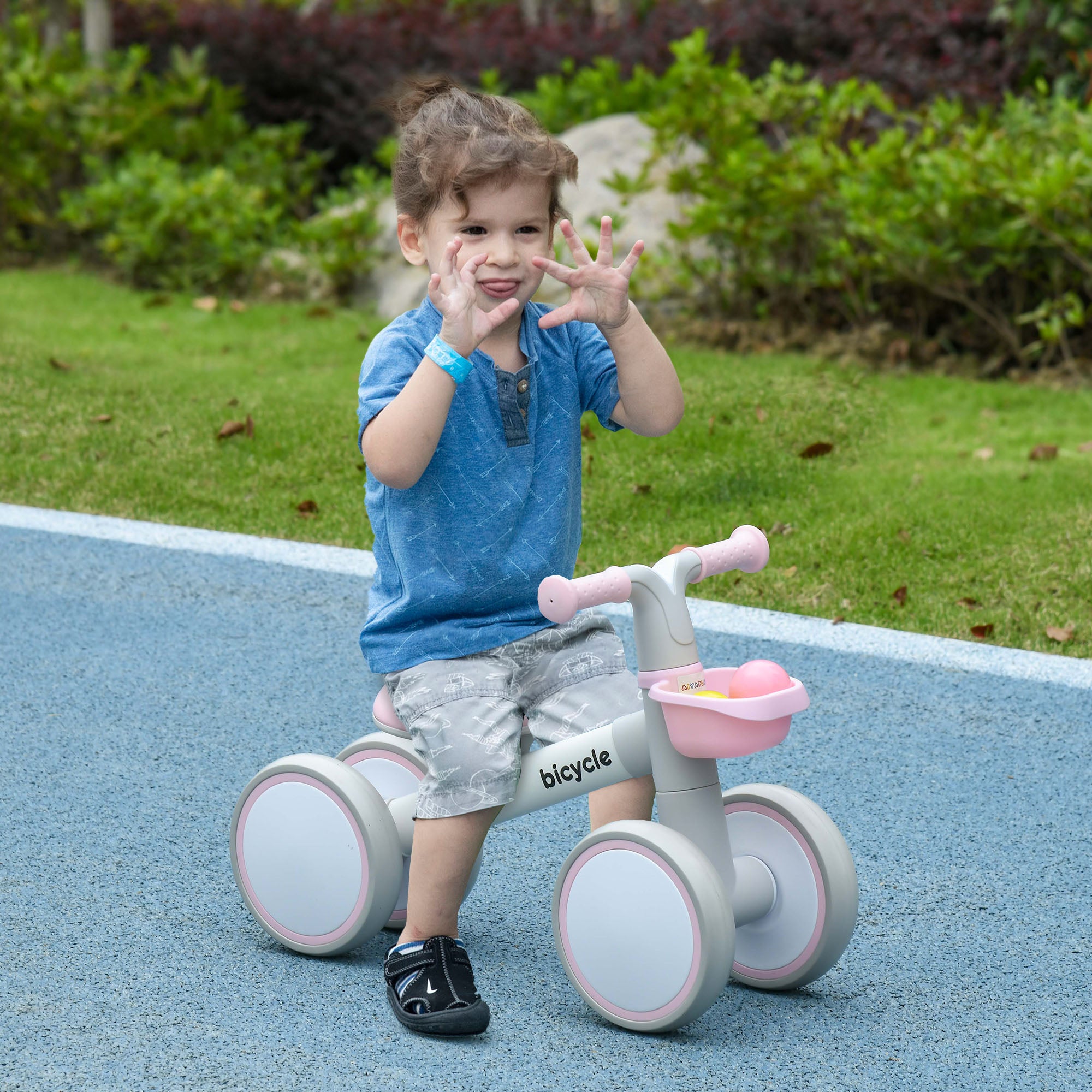 Bicicleta sem Pedais para Crianças 56x27x39 cm - Cor Rosa