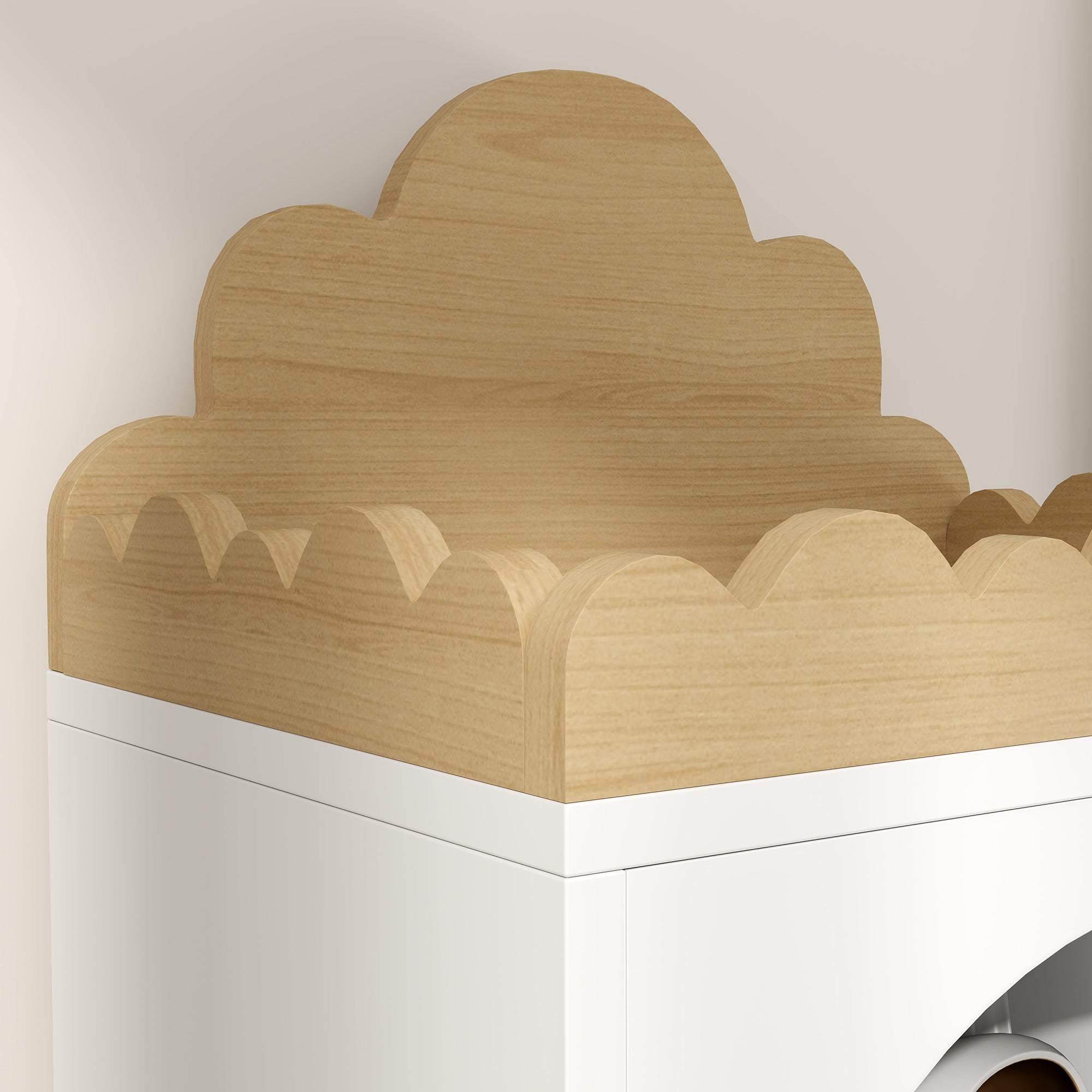 Estante Infantil 3 Níveis 40x30x139,5 cm - Branco e Madeira