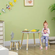 Conjunto Mesa e 2 Cadeiras Infantil Madeira Cinza 59x59x50cm