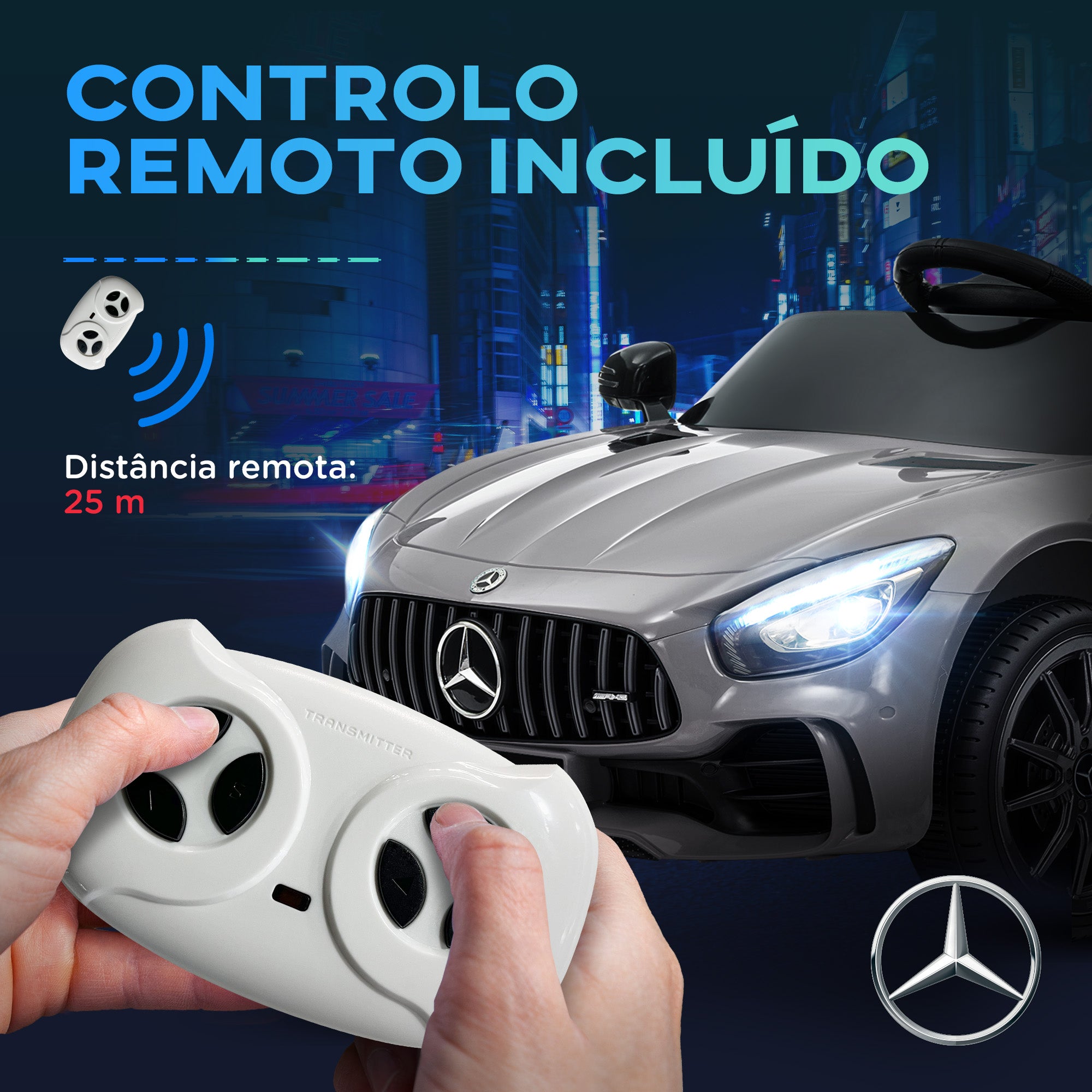 Carro Elétrico Infantil Prata 108x67x46 cm