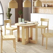 Mesa de Sala de Jantar Dobrável – 104x76x73,7 cm – Cor de Carvalho – Madeira Laminada