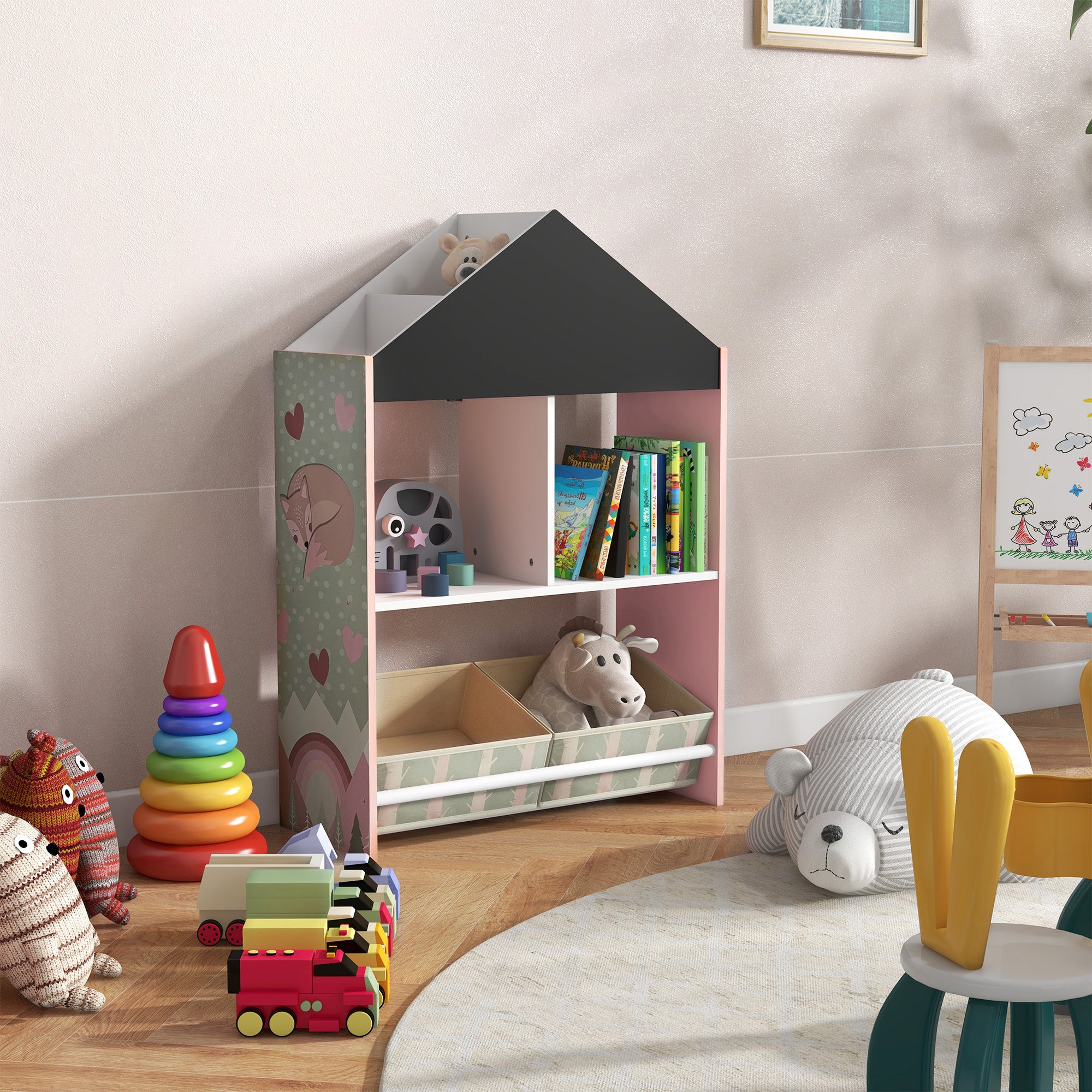 Estante Organizadora Infantil 62,4x26,5x90 cm - Rosa