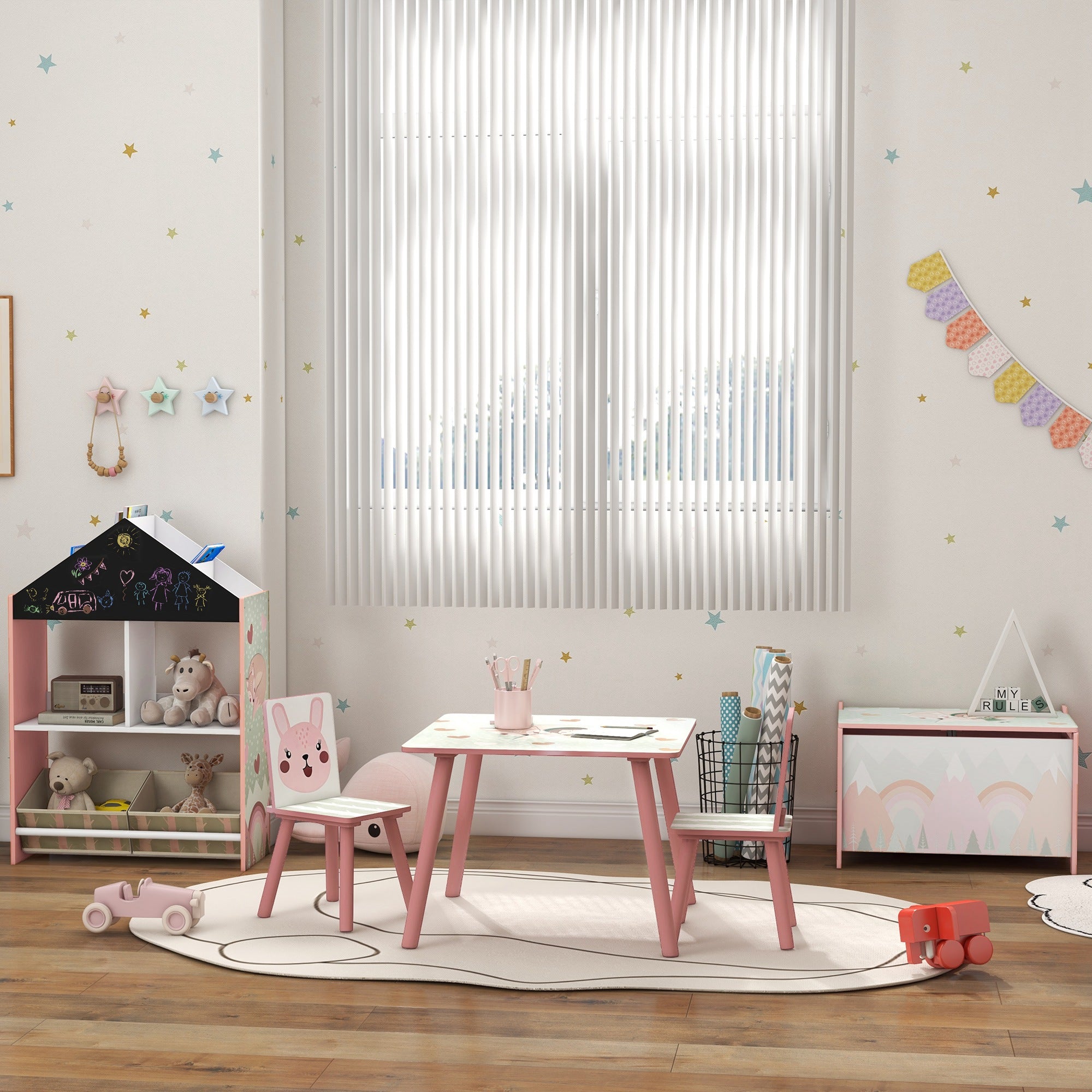 Estante Organizadora Infantil 62,4x26,5x90 cm - Rosa
