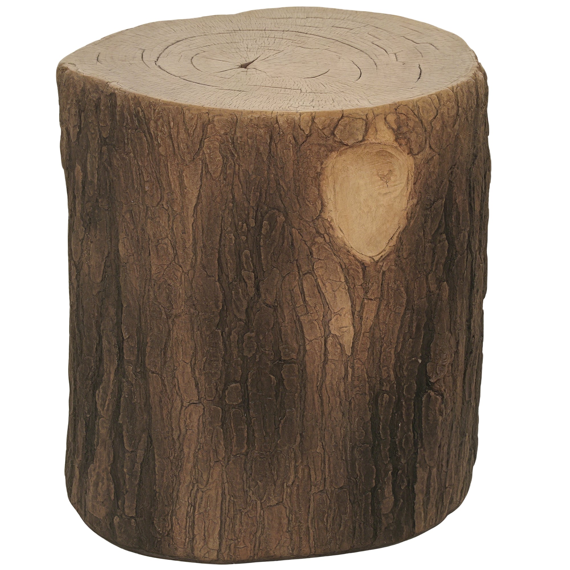 Banco de Jardim Decorativo em Forma de Cepo de Árvore Madeira Ø38x42 cm