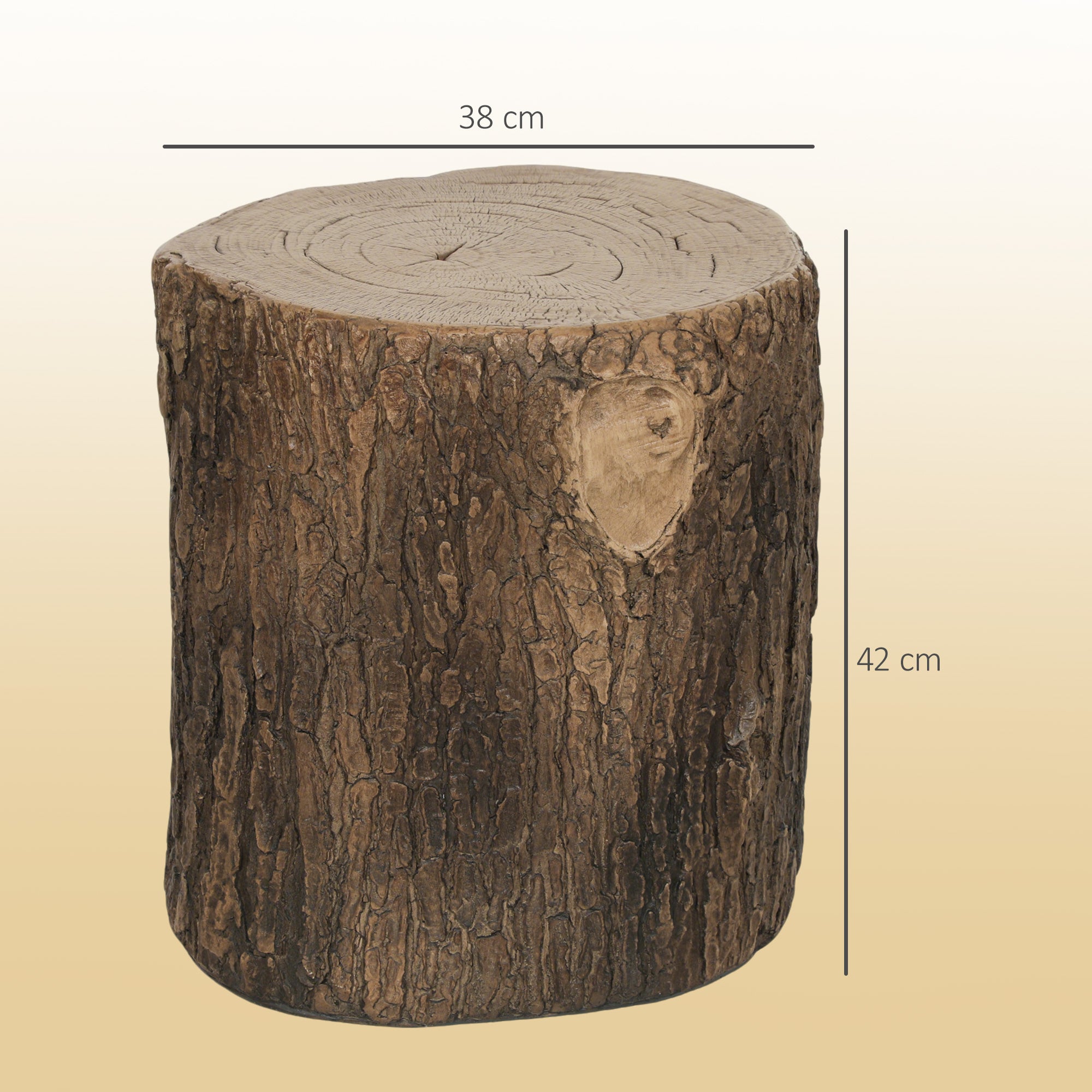 Banco de Jardim Decorativo em Forma de Cepo de Árvore Madeira Ø38x42 cm