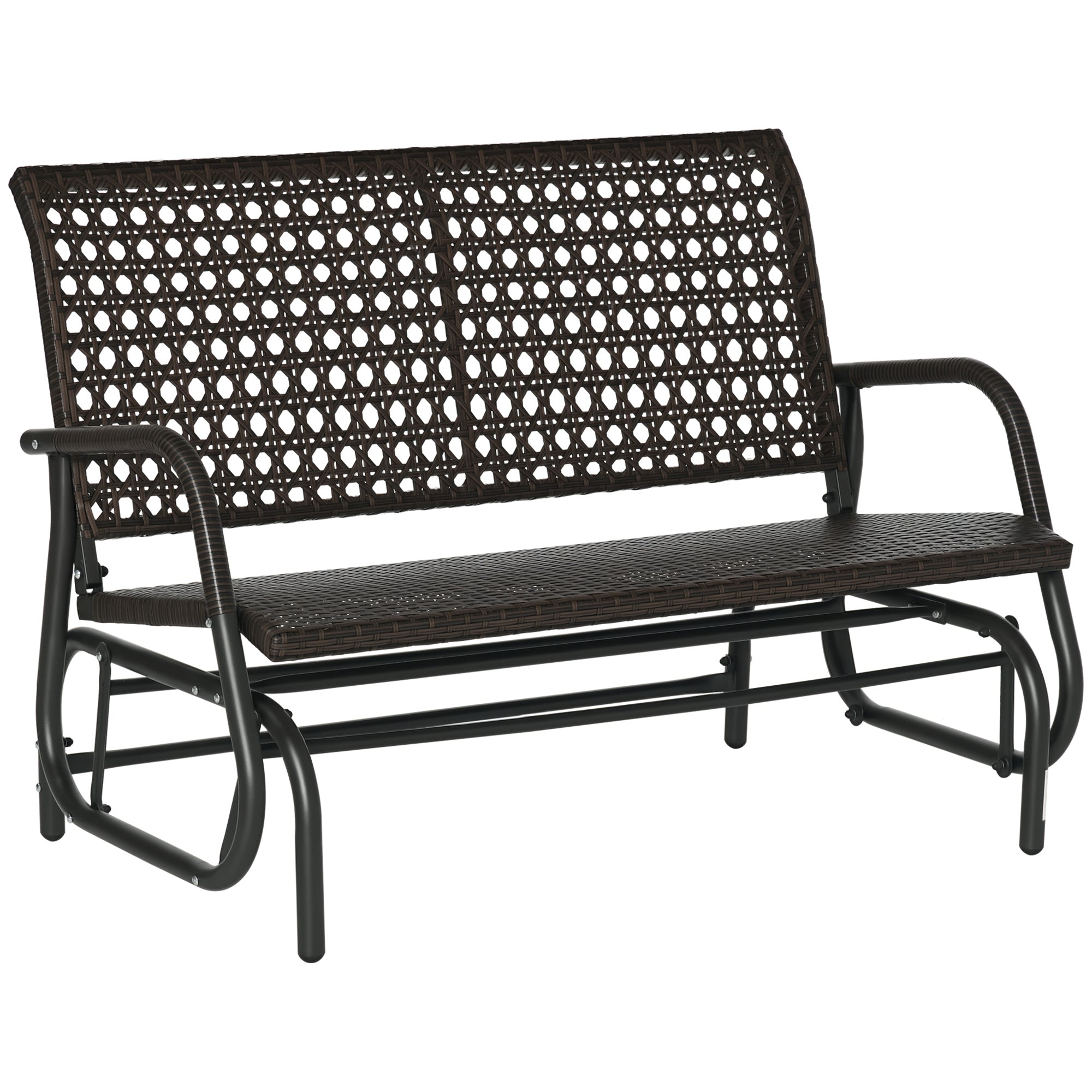 Banco Baloiço de Vime Marrom 70x120x84cm - 2 Lugares