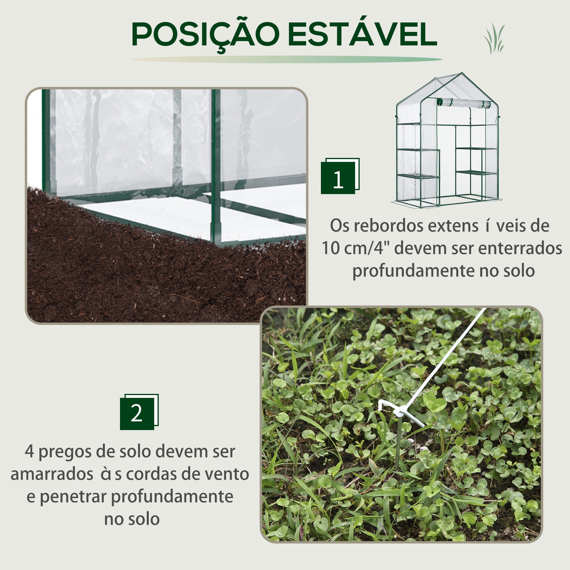 Estufa de Jardim com 4 Prateleiras 142x73x195 cm - Verde e Transparente
