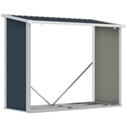 Abrigo de Armazenamento de Lenhas Cinzento 185x84x148.5 cm