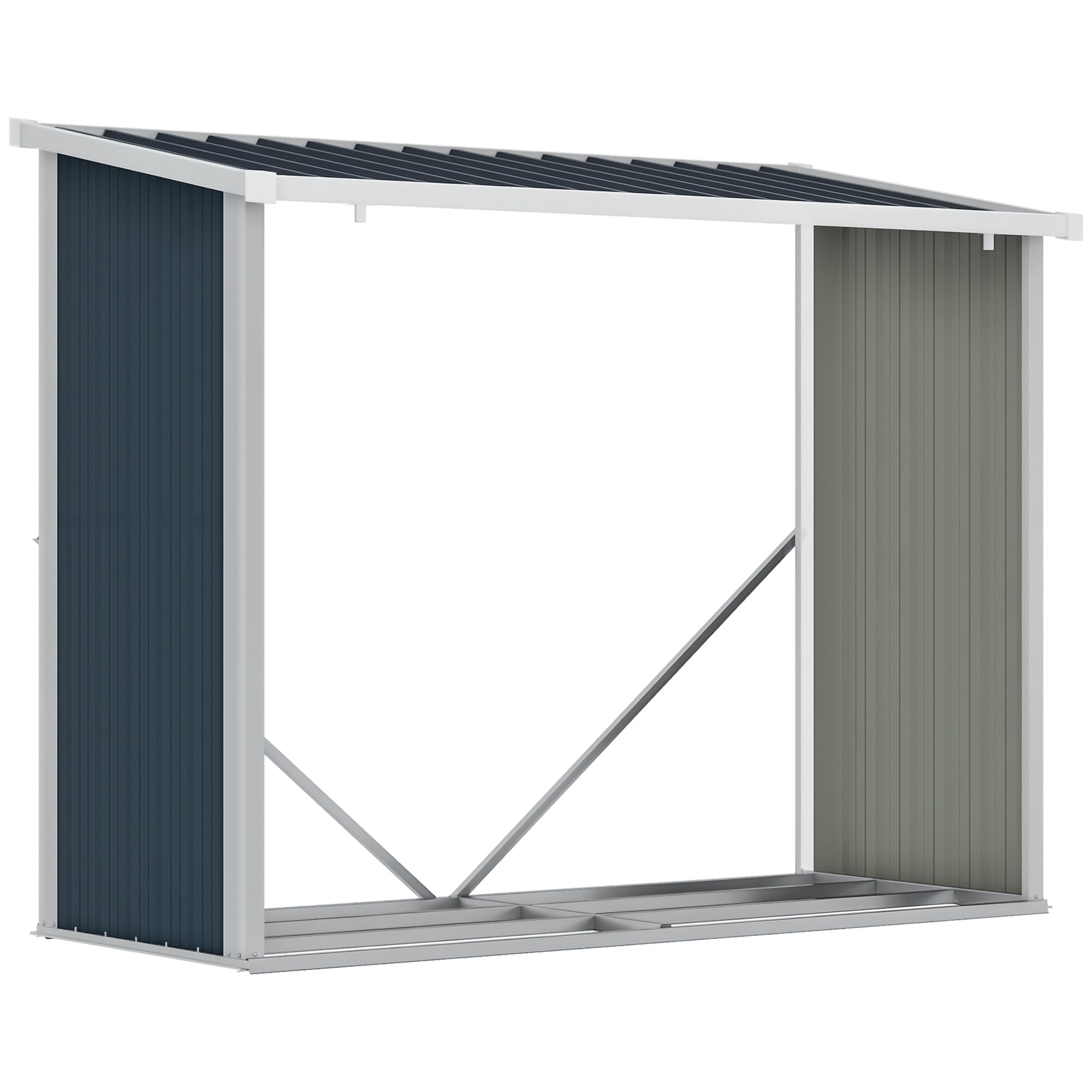Abrigo de Armazenamento de Lenhas Cinzento 185x84x148.5 cm