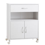 Armário para Impressora Móvel com Gaveta e 2 Portas 60x39x80cm Branco