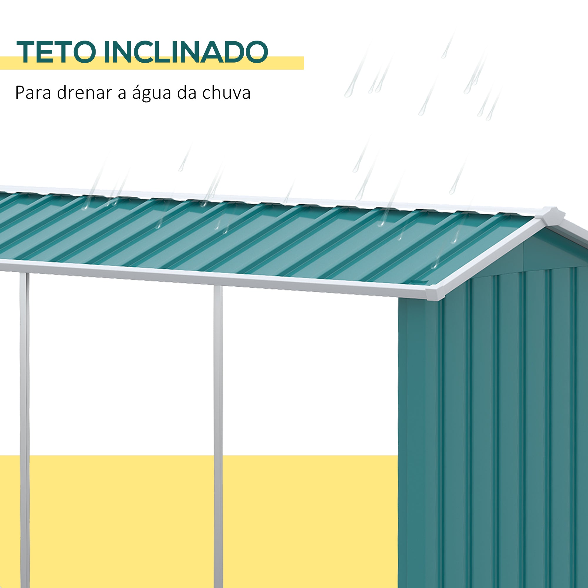 Abrigo de Lenha Verde 240x86x160 cm - Estrutura de Aço Galvanizado