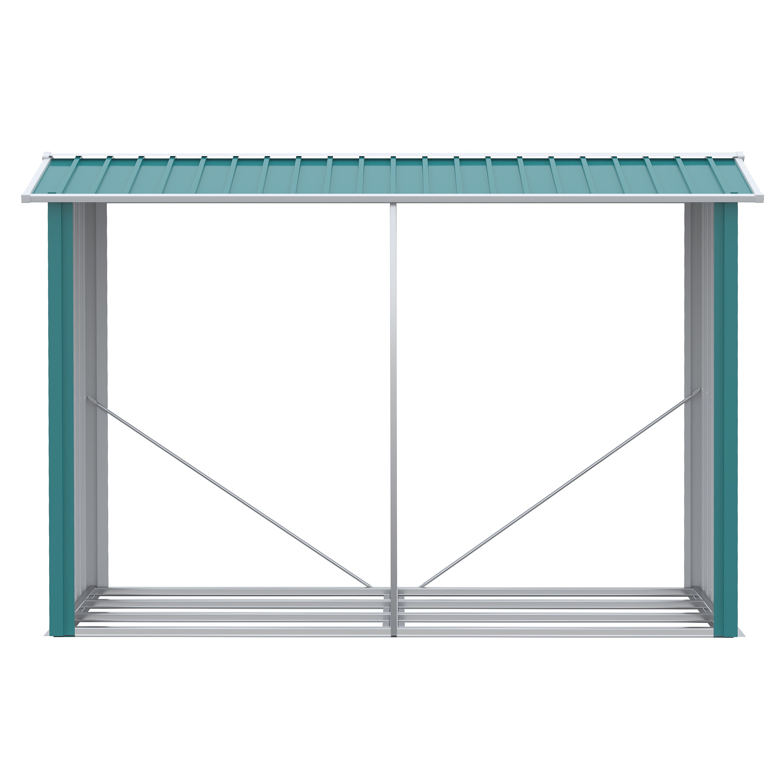 Abrigo de Lenha Verde 240x86x160 cm - Estrutura de Aço Galvanizado